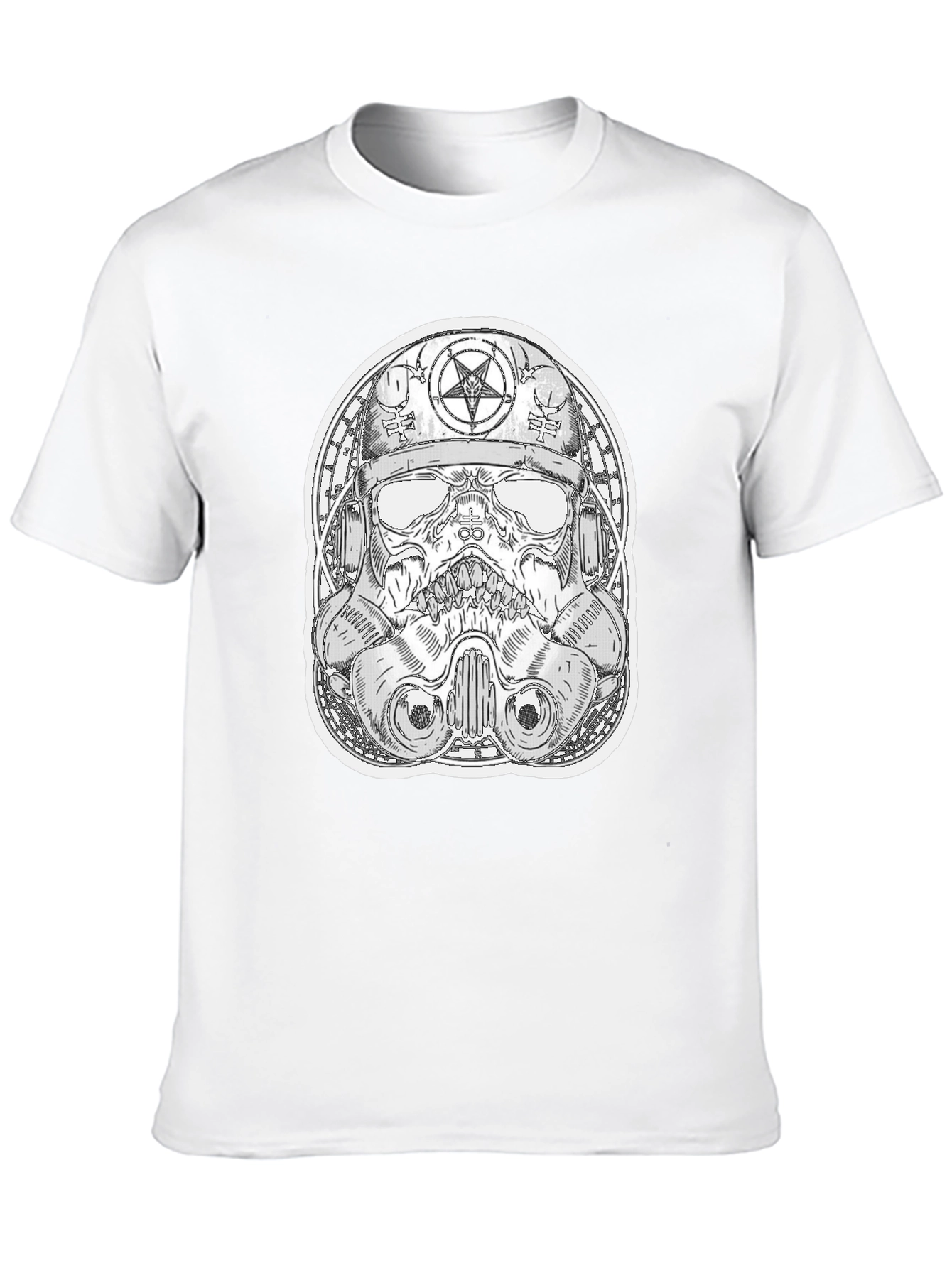 Skull Trooper Graphic Tee - Black Cotton T-Shirt