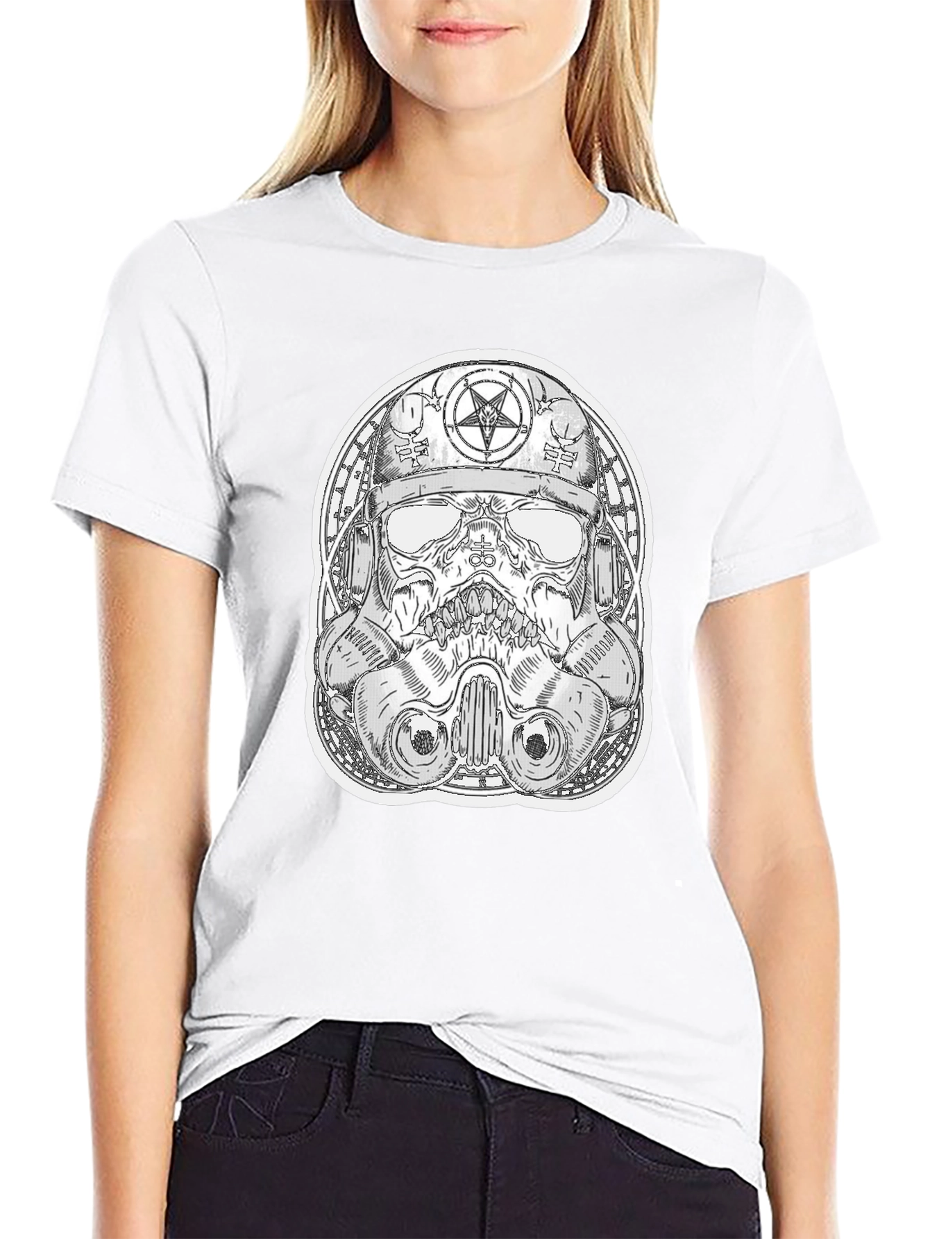 Skull Trooper Graphic Tee - Black Cotton T-Shirt