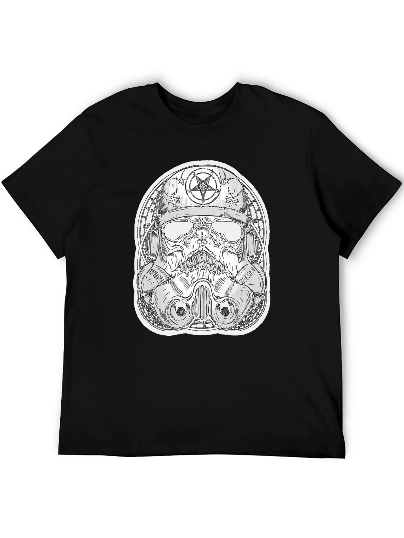Skull Trooper Graphic Tee - Black Cotton T-Shirt