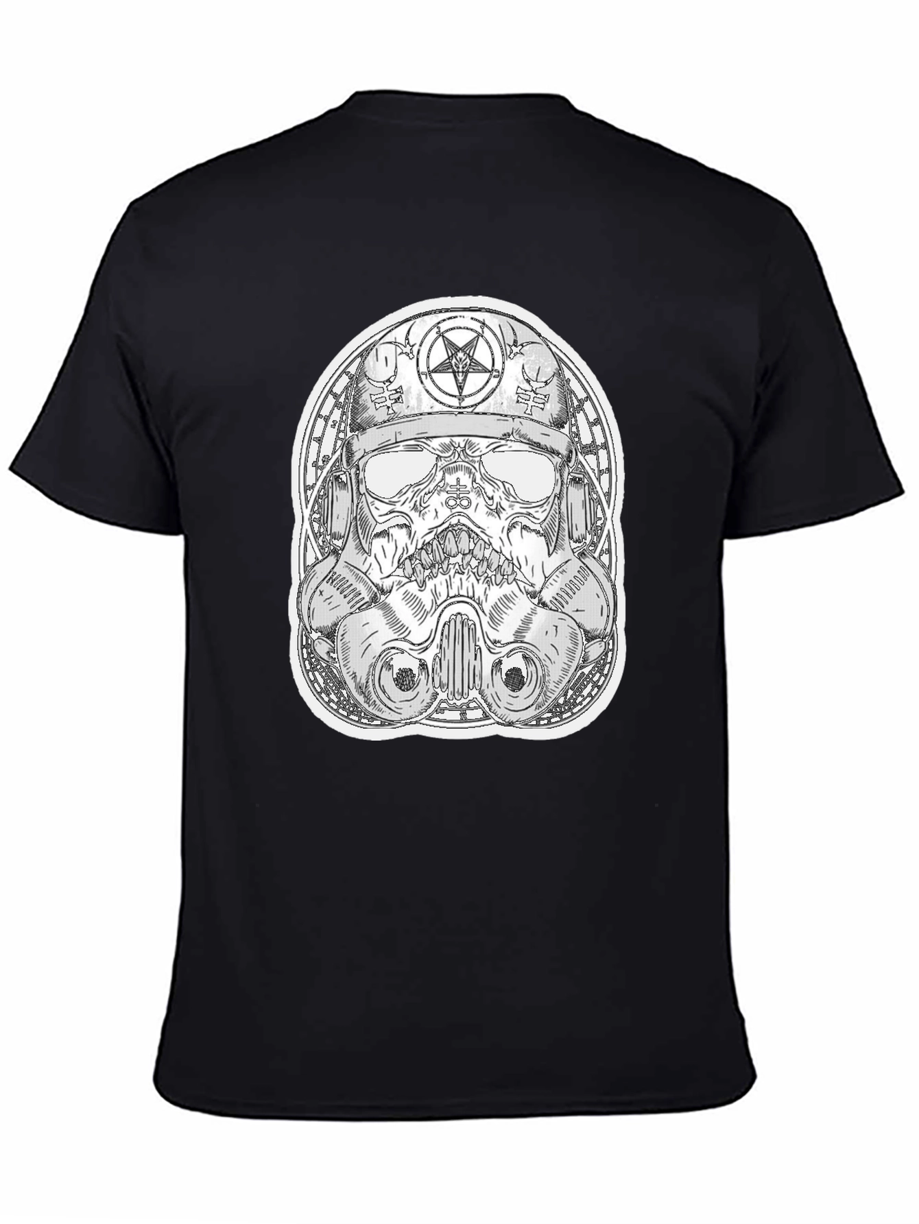 Skull Trooper Graphic Tee - Black Cotton T-Shirt