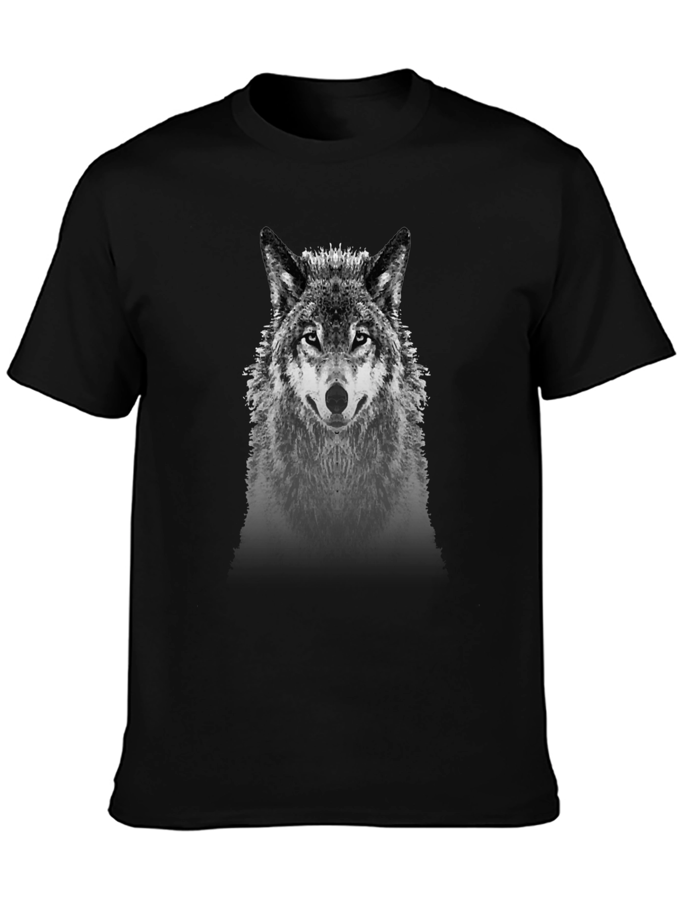 Wolf Graphic Tee - Black Cotton Blend