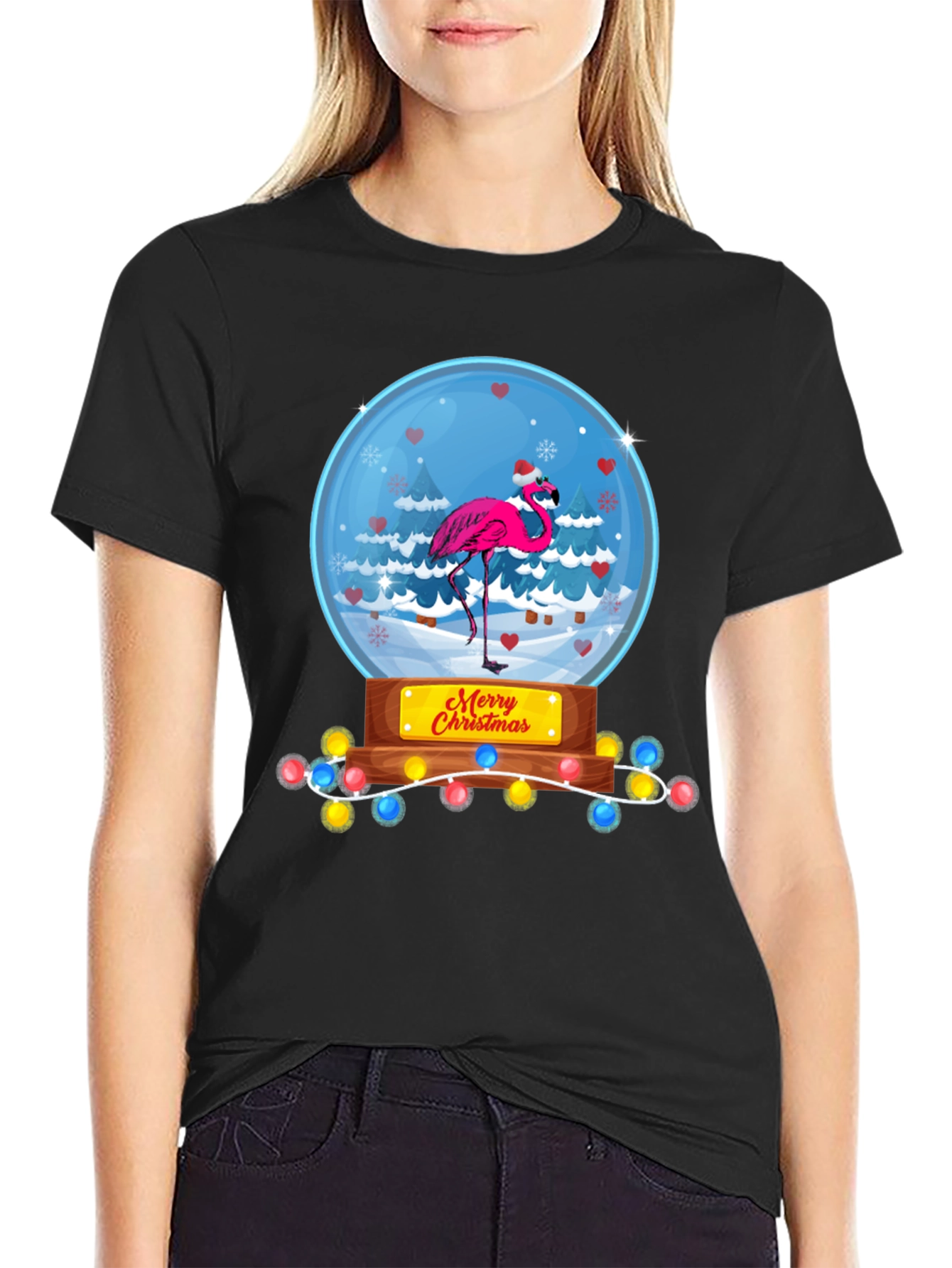 Christmas Flamingo T-Shirt - Holiday Humor