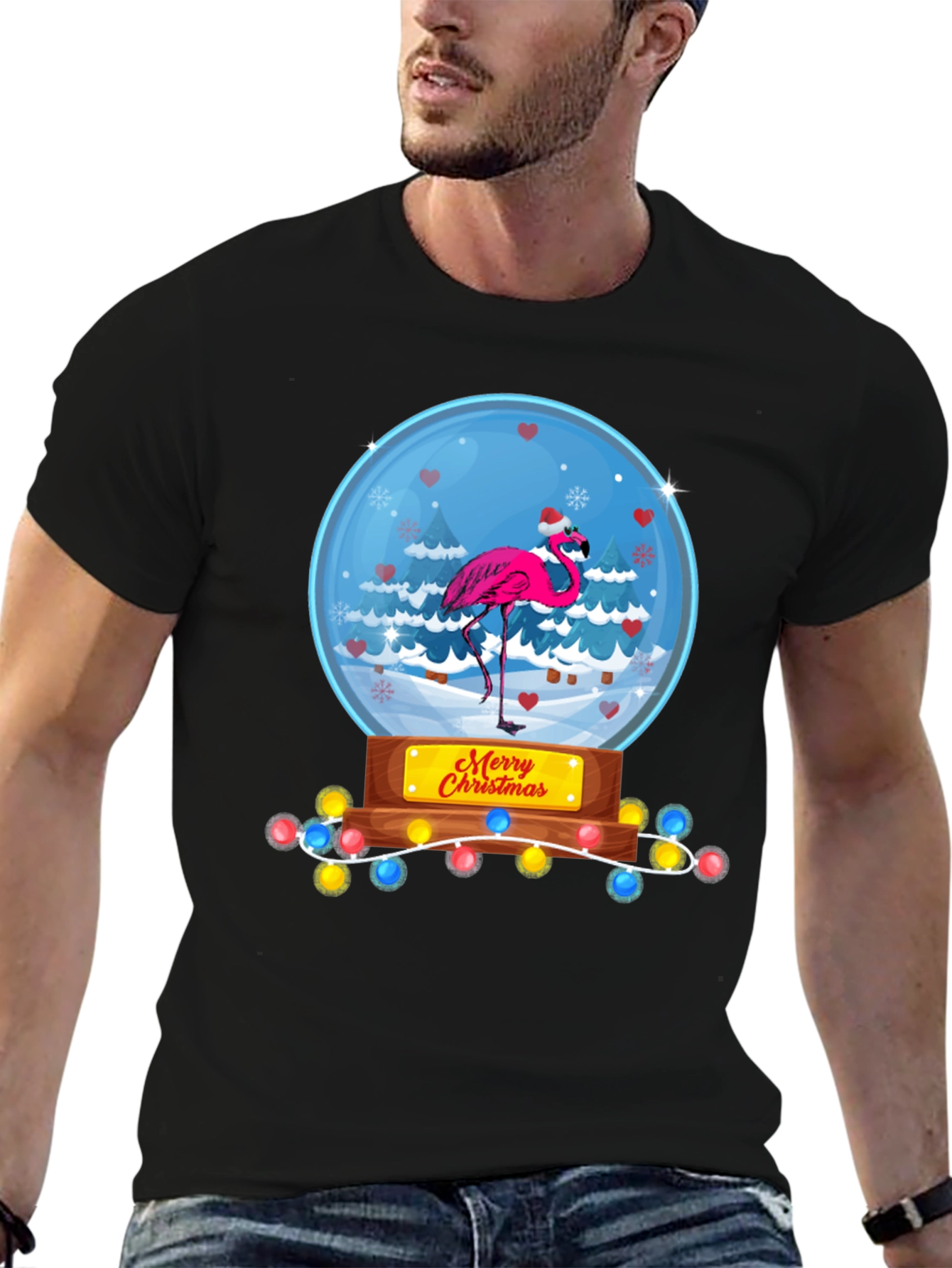 Christmas Flamingo T-Shirt - Holiday Humor