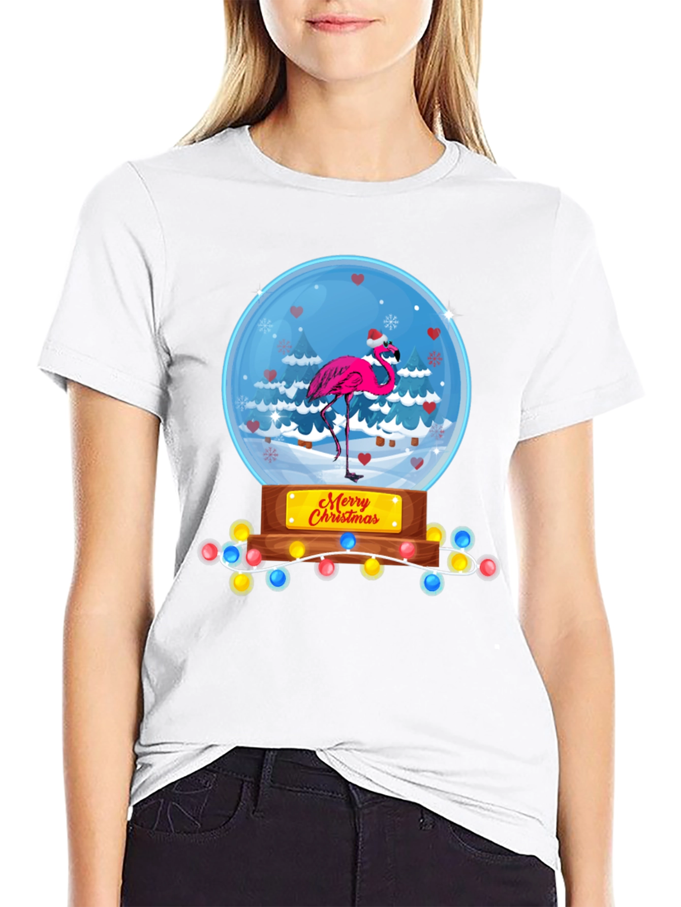 Christmas Flamingo T-Shirt - Holiday Humor