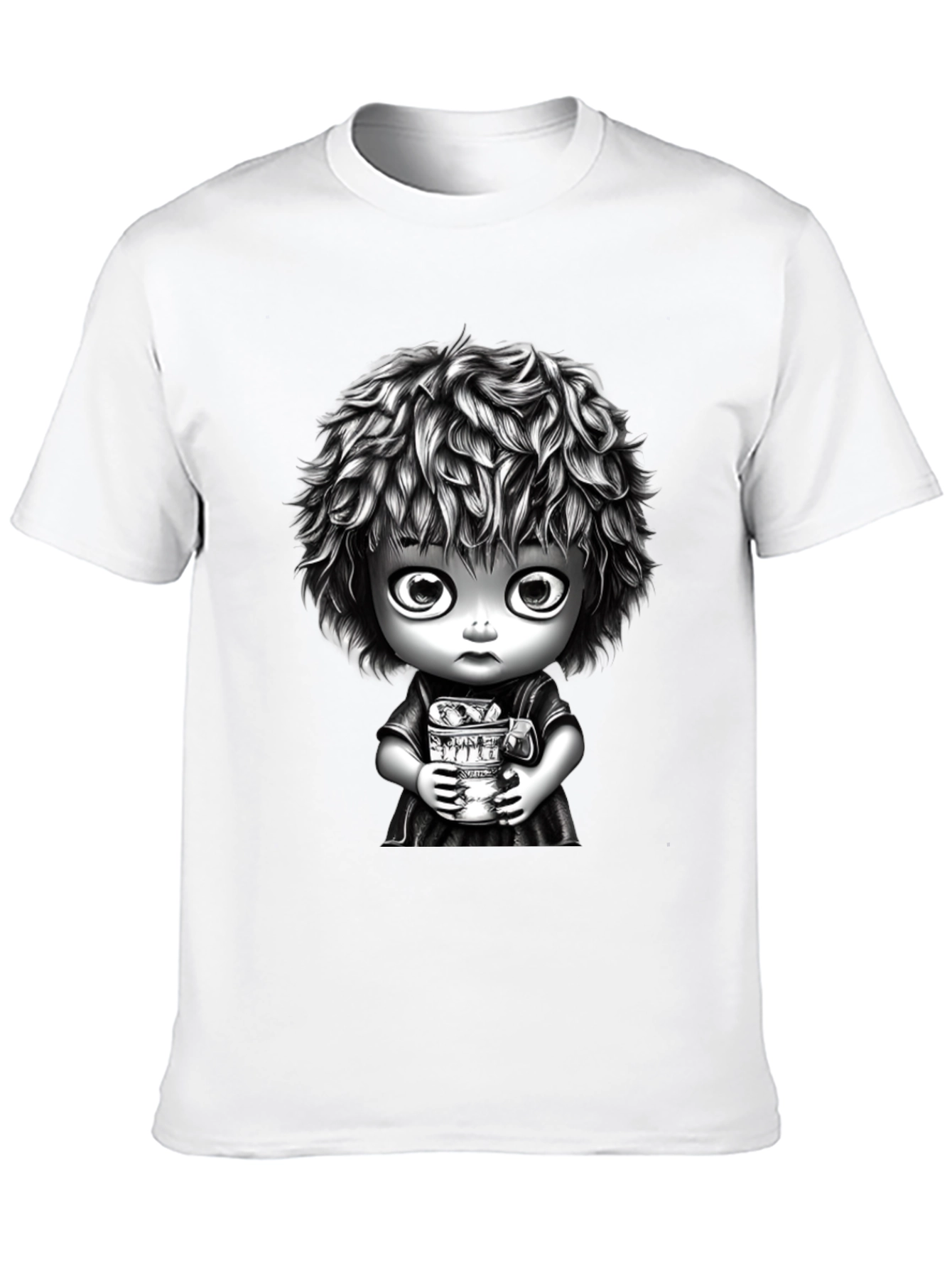 Unique Graphic Tee - Black Cotton Blend