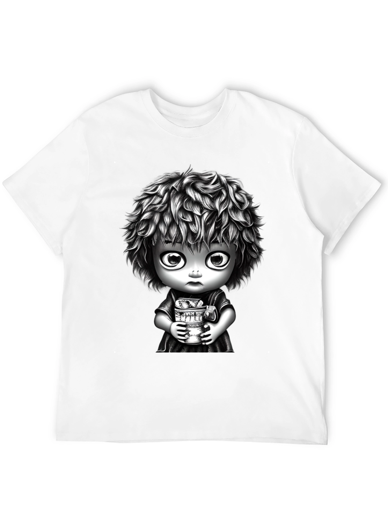 Unique Graphic Tee - Black Cotton Blend