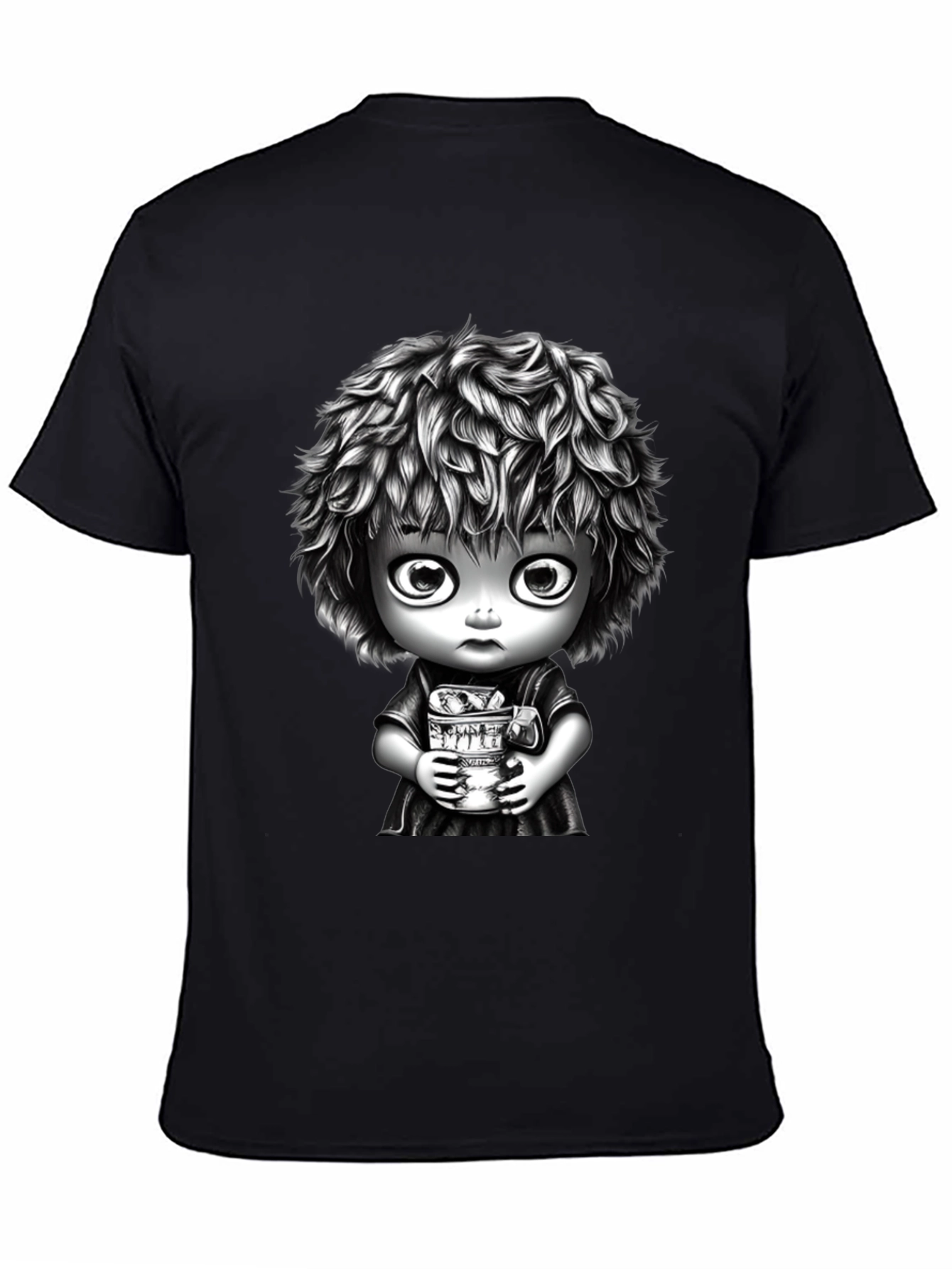 Unique Graphic Tee - Black Cotton Blend