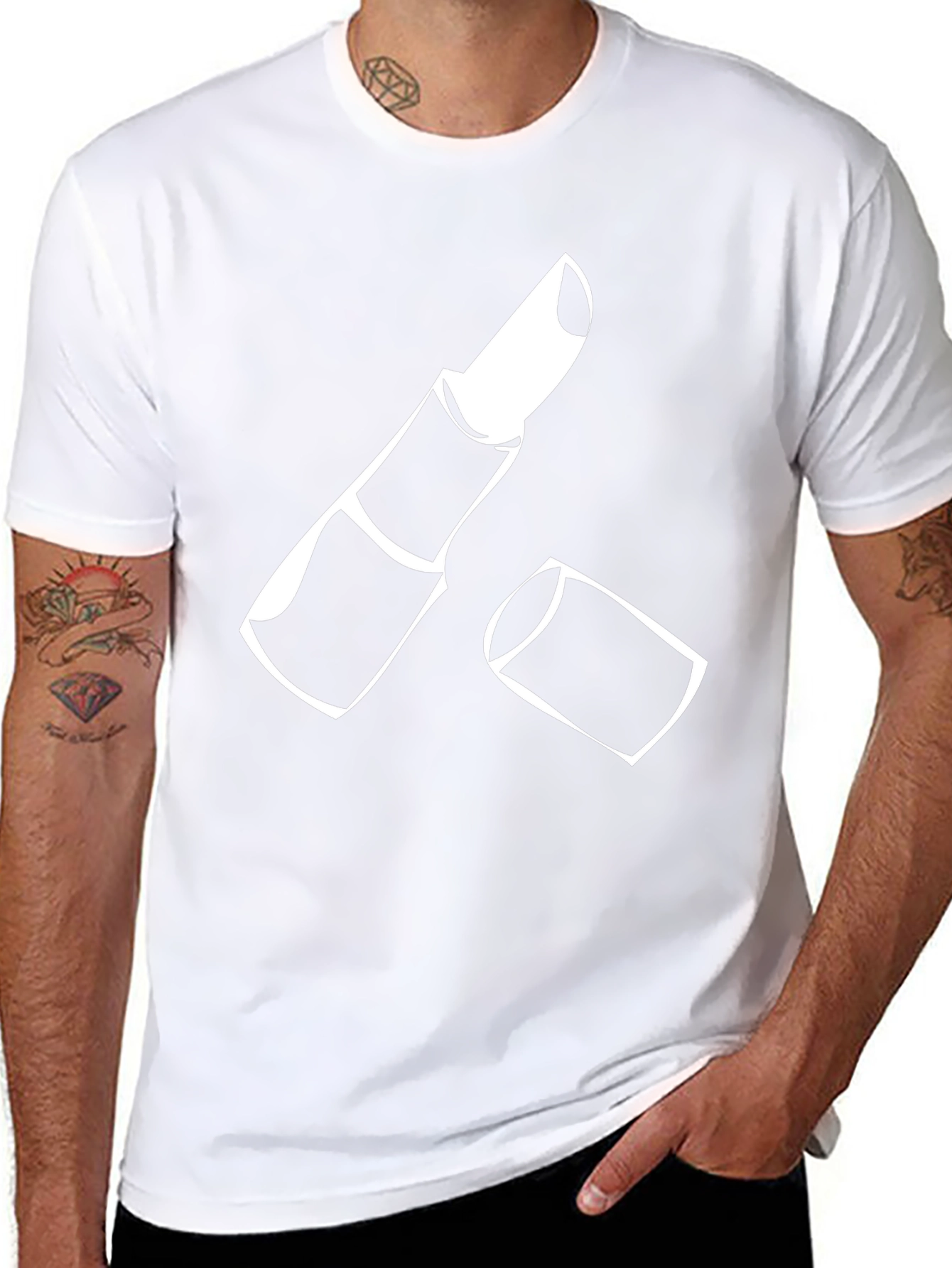 Lipstick Graphic Tee - Casual Black T-Shirt