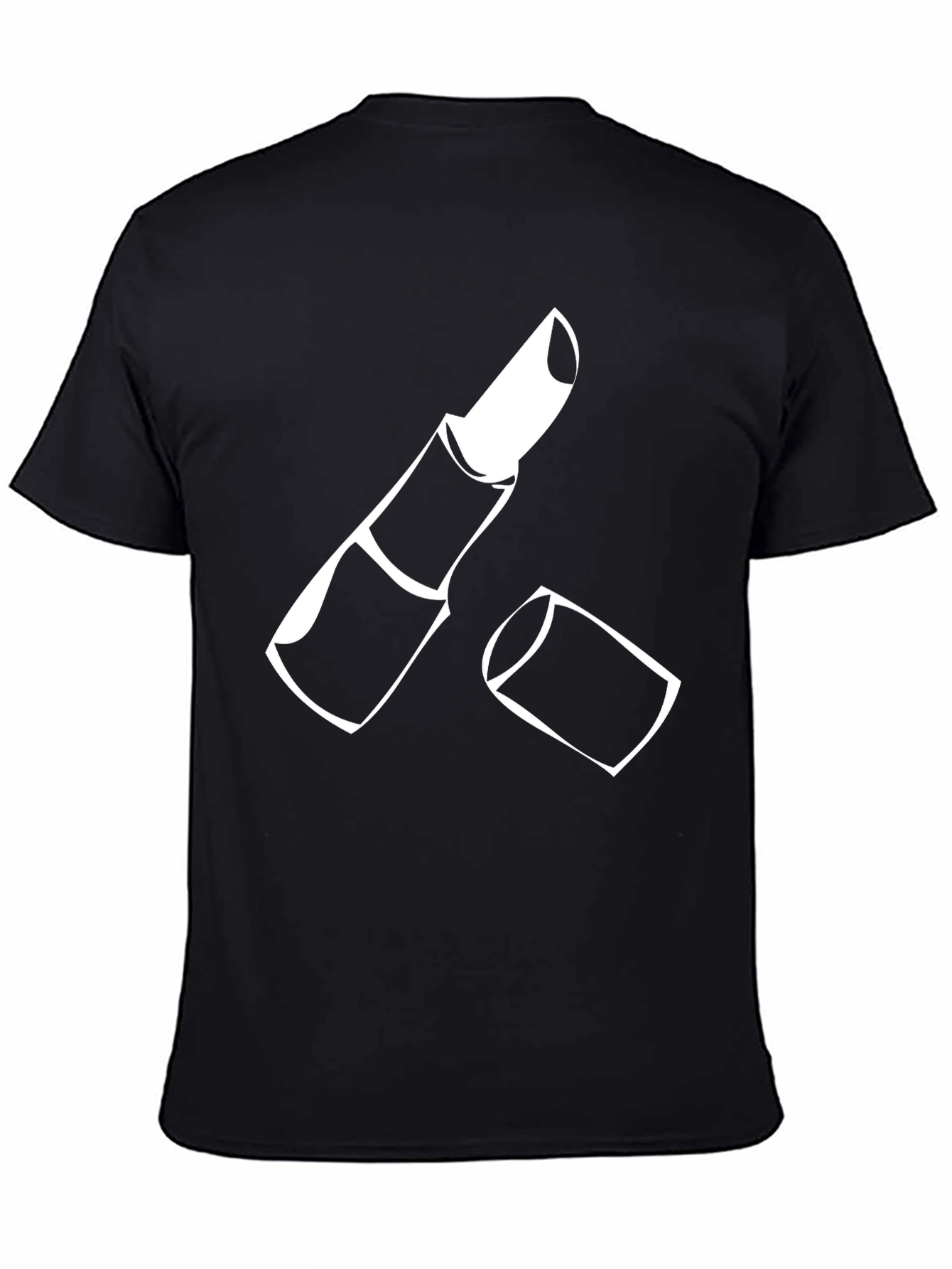 Lipstick Graphic Tee - Casual Black T-Shirt