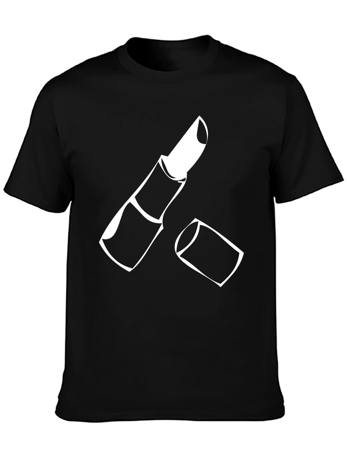 Lipstick Graphic Tee - Casual Black T-Shirt