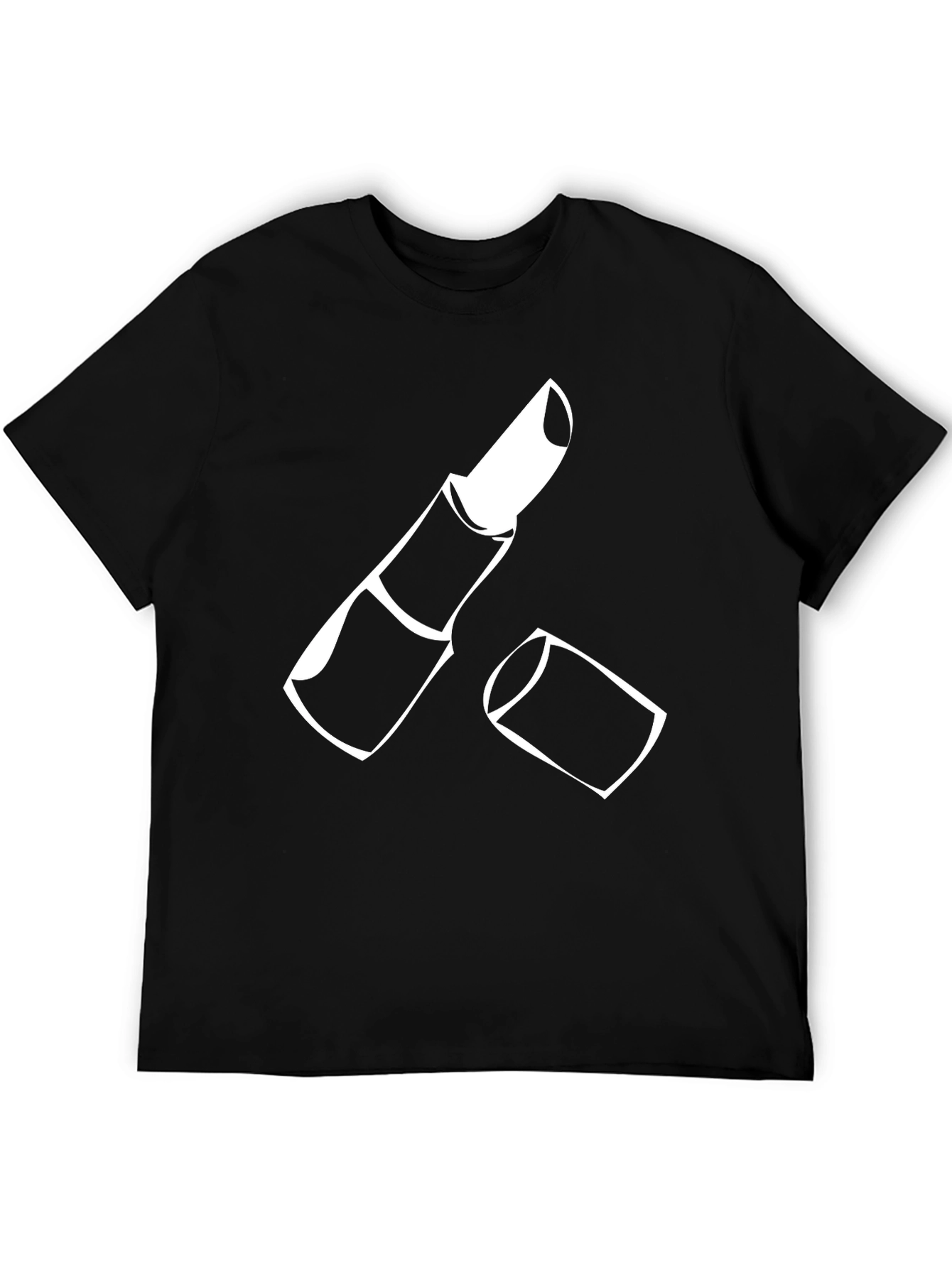 Lipstick Graphic Tee - Casual Black T-Shirt