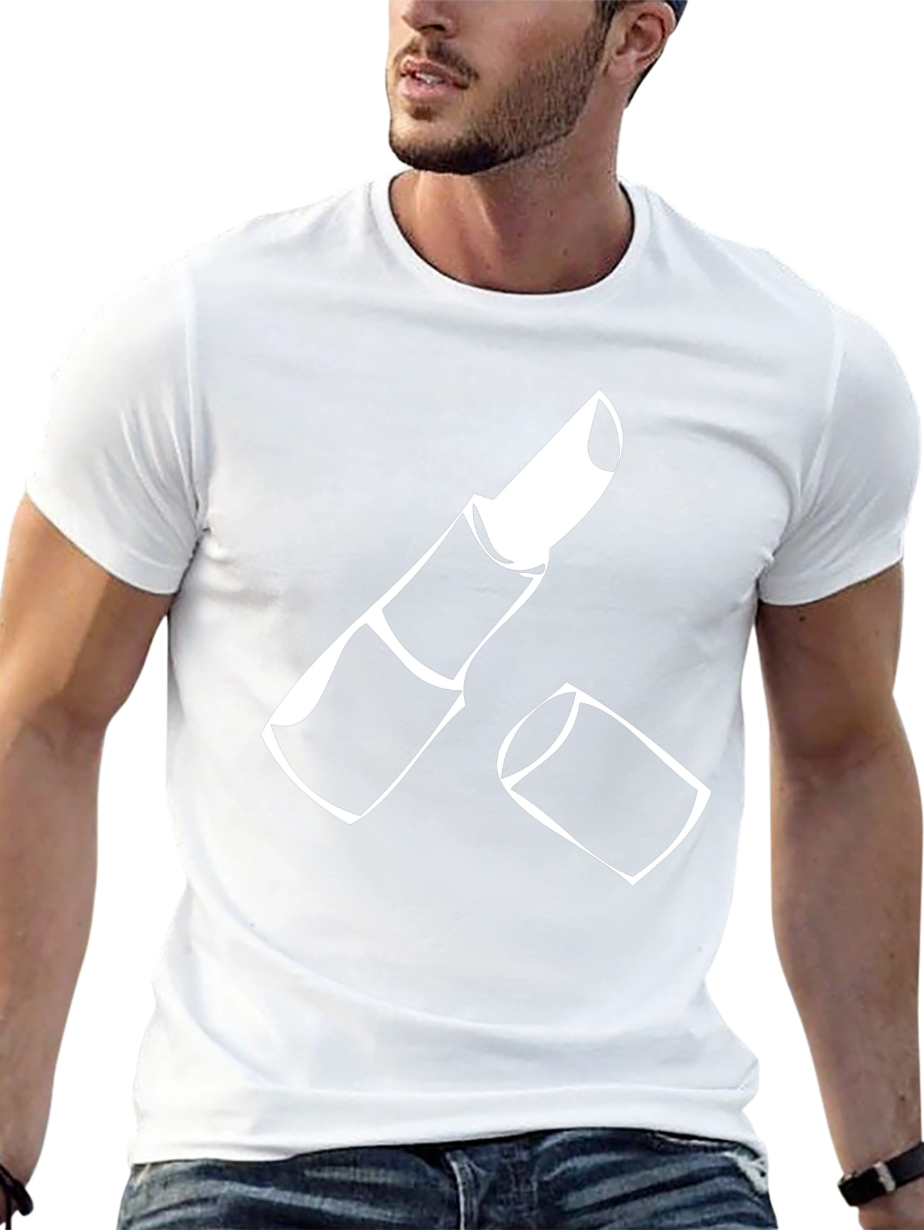 Lipstick Graphic Tee - Casual Black T-Shirt