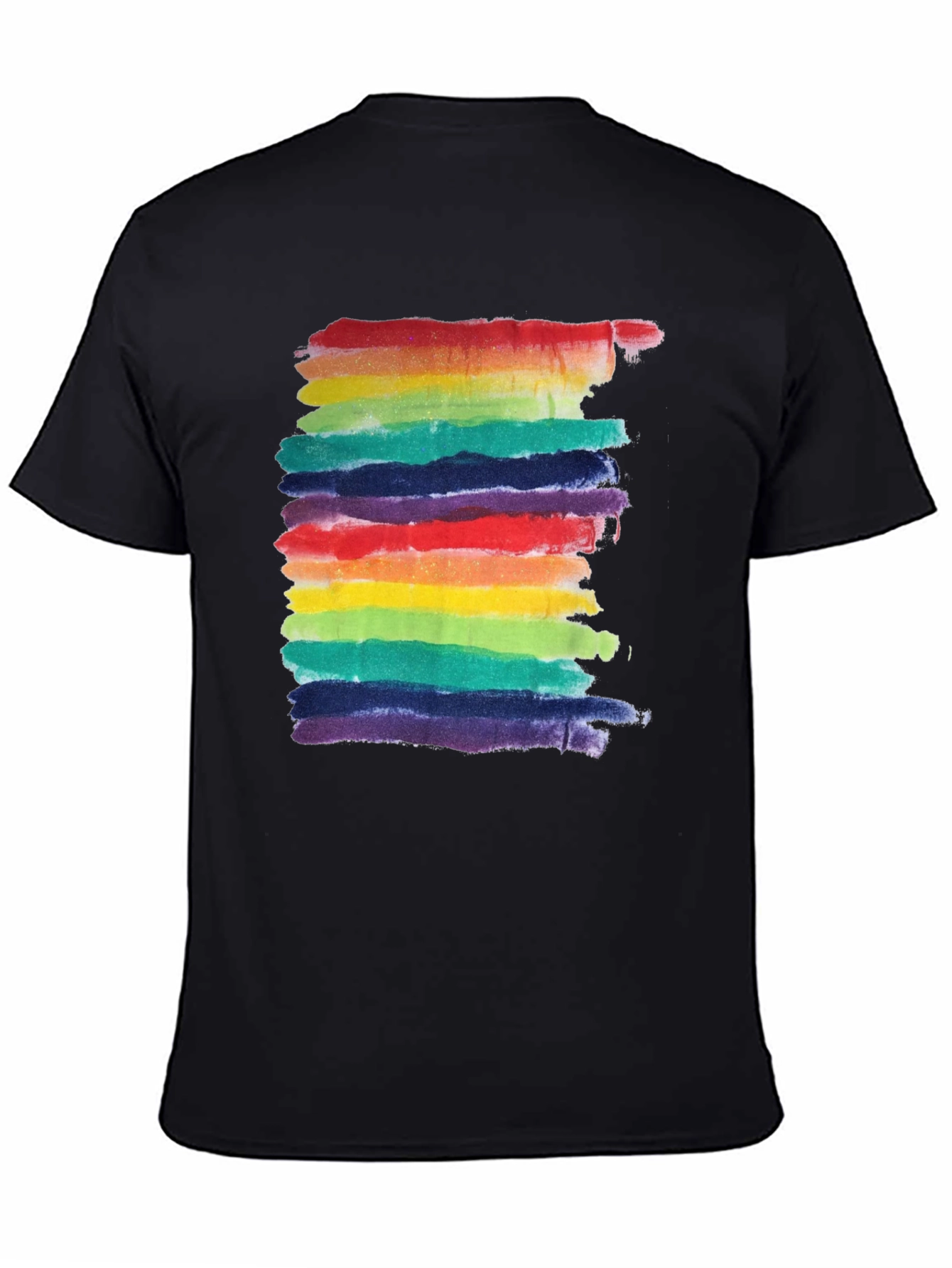 Rainbow Watercolor Striped T-Shirt