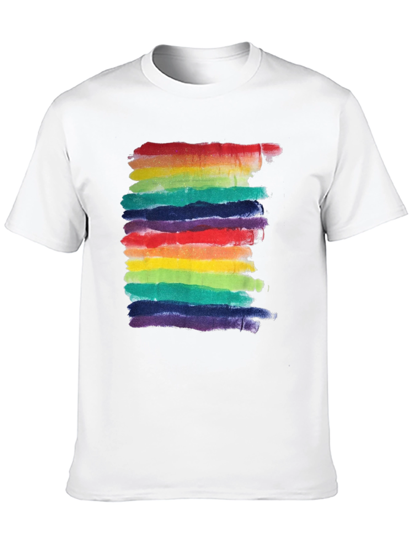 Rainbow Watercolor Striped T-Shirt