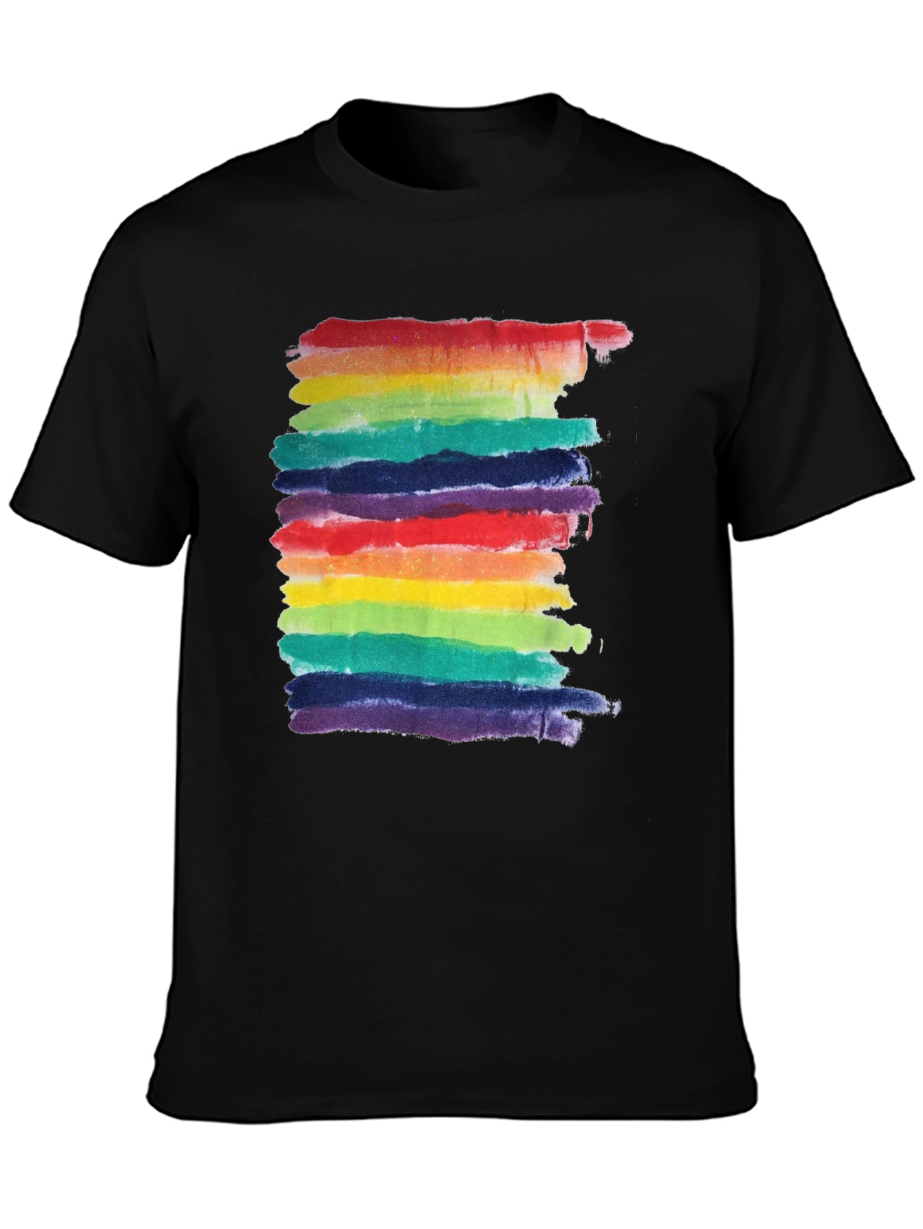 Rainbow Watercolor Striped T-Shirt