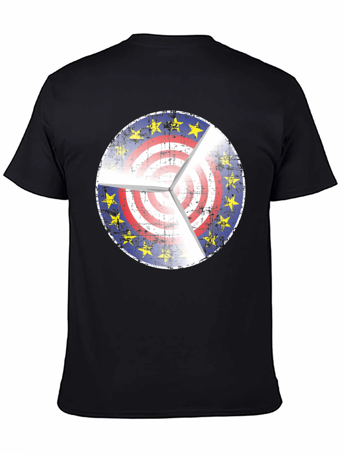 EU USA Target Graphic Black T-Shirt