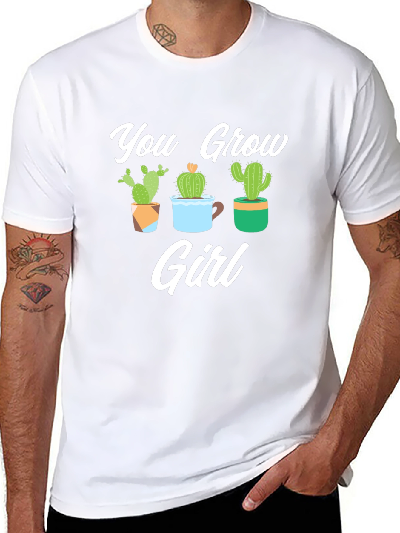You Grow Girl Cactus Graphic Tee Shirt