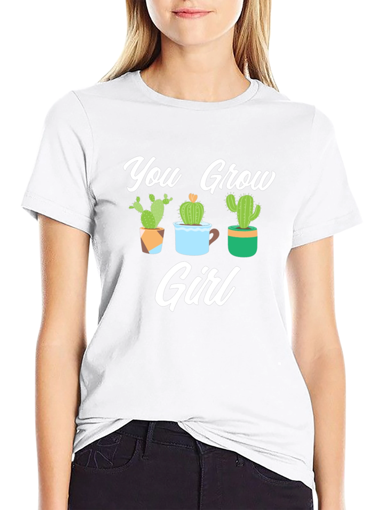 You Grow Girl Cactus Graphic Tee Shirt