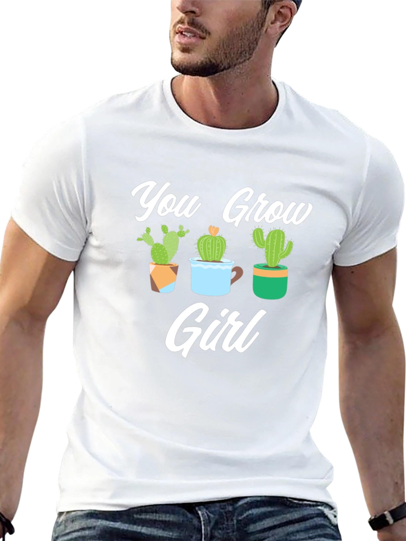 You Grow Girl Cactus Graphic Tee Shirt