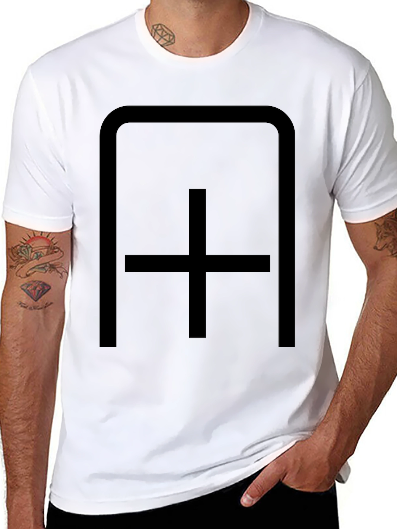 Modern Minimalist Graphic Tee - Black