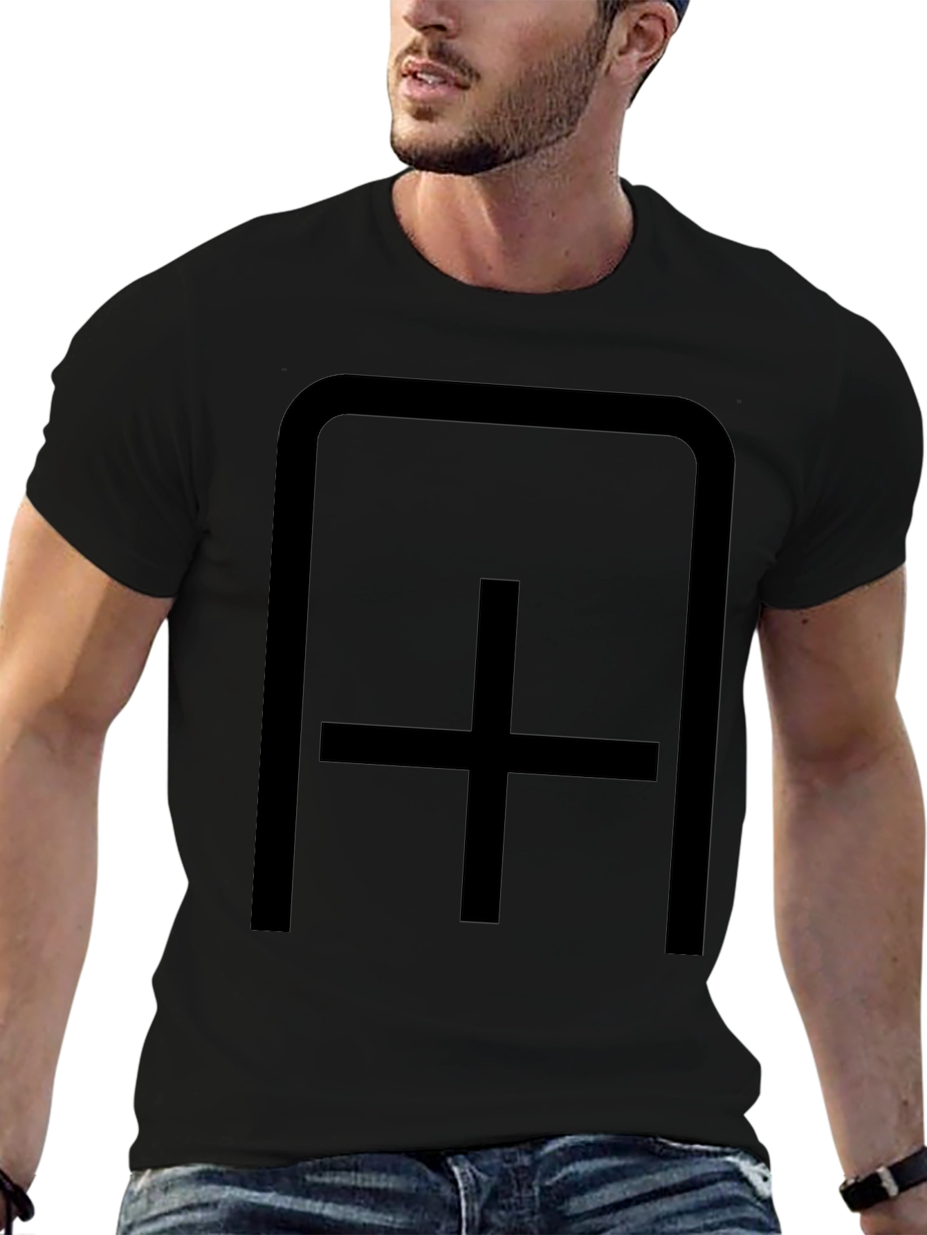 Modern Minimalist Graphic Tee - Black