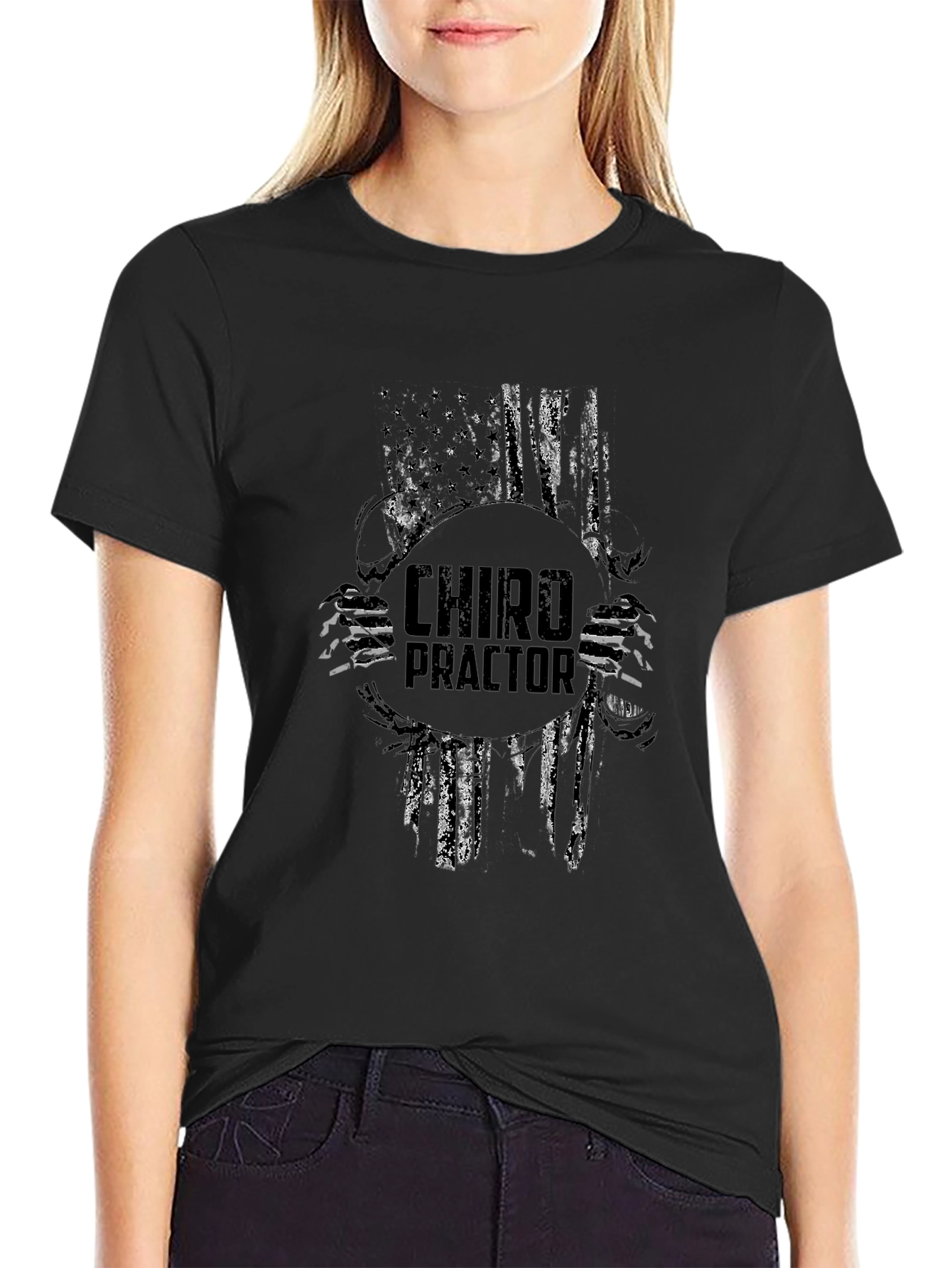 Chiropractor American Flag T-Shirt