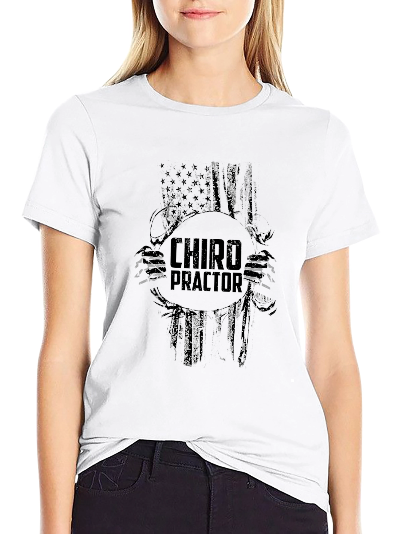 Chiropractor American Flag T-Shirt