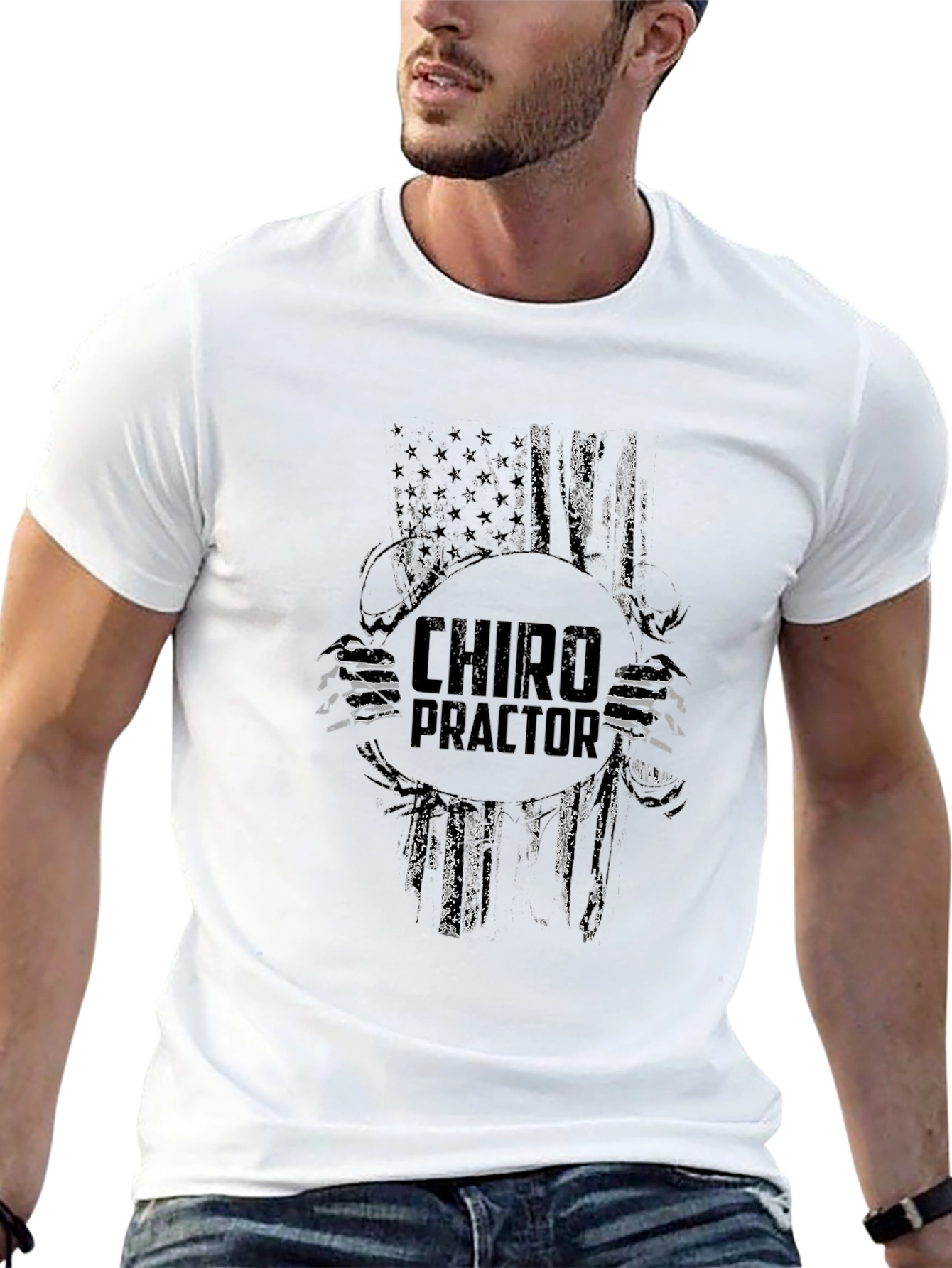 Chiropractor American Flag T-Shirt