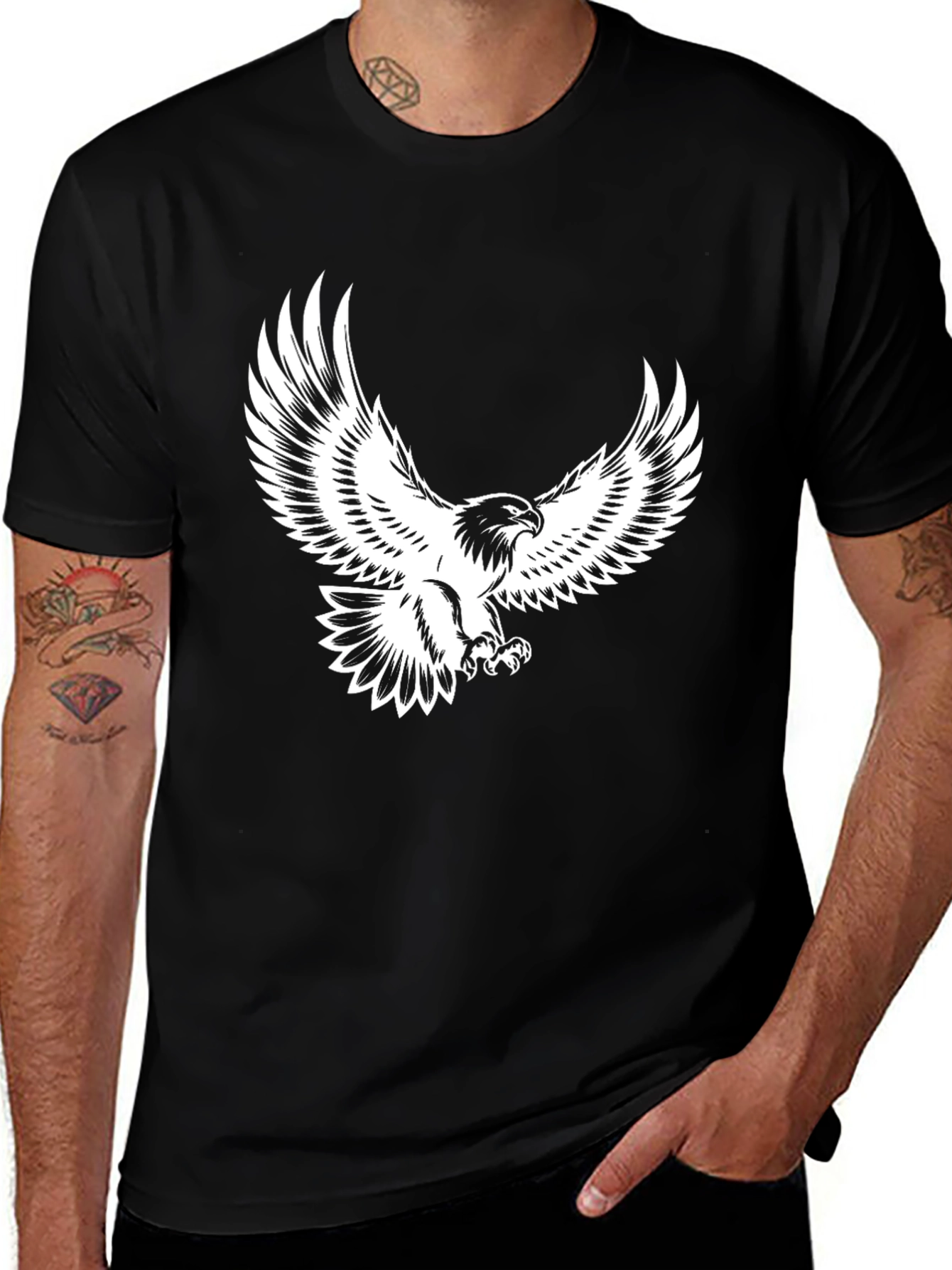 Black Eagle Graphic Tee - Soaring Style