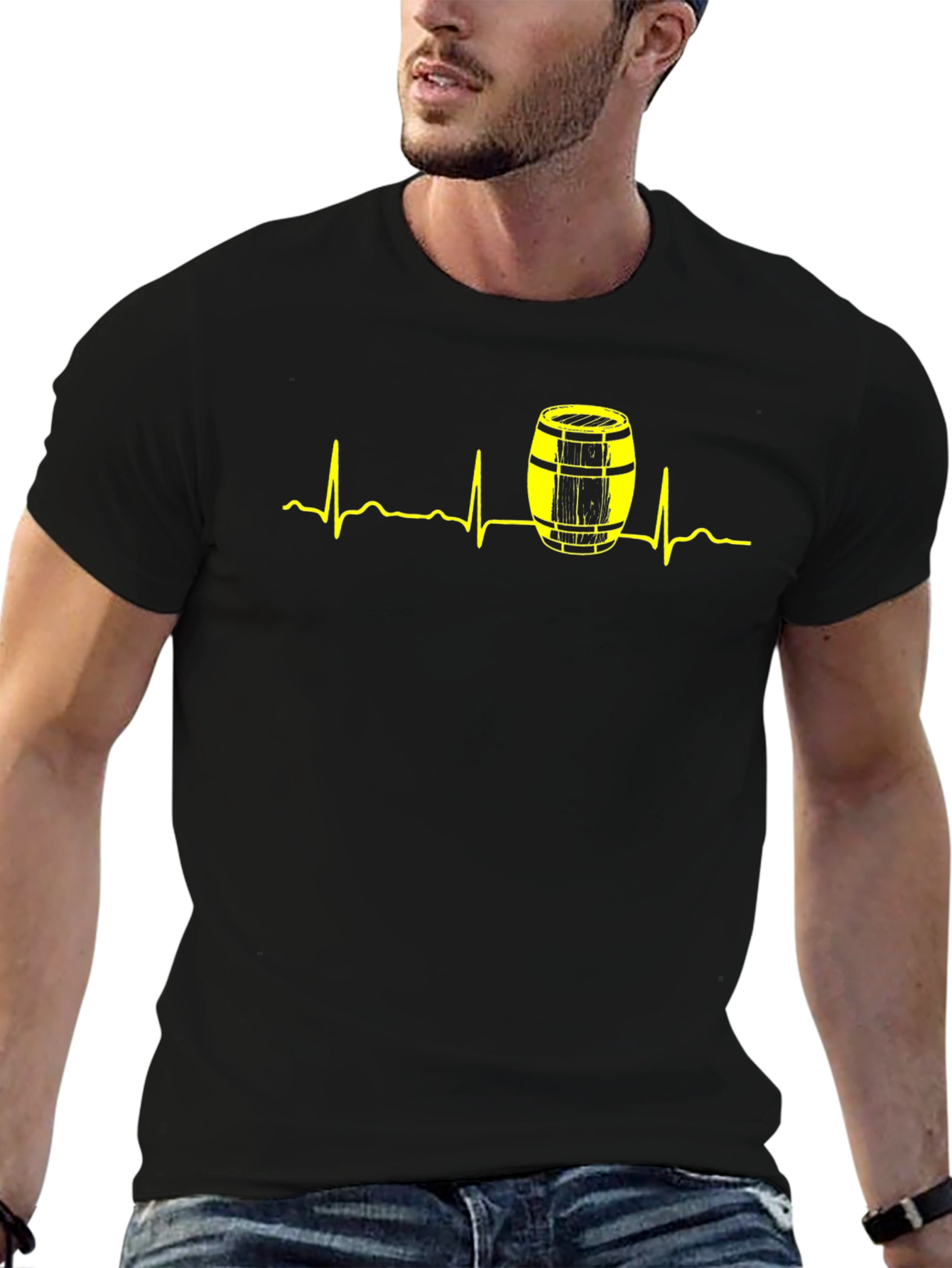 Heartbeat Barrel Graphic Tee - Black