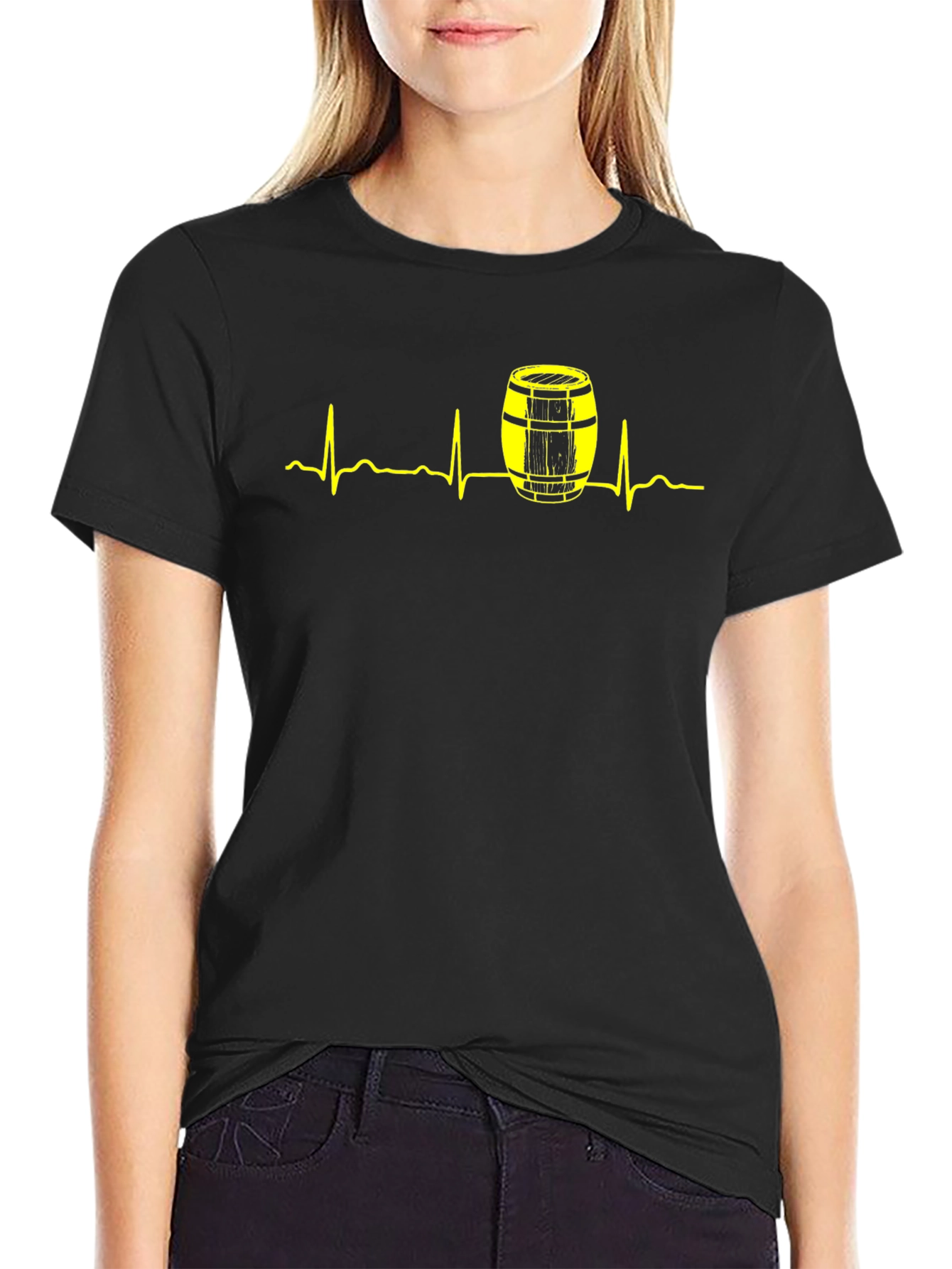 Heartbeat Barrel Graphic Tee - Black