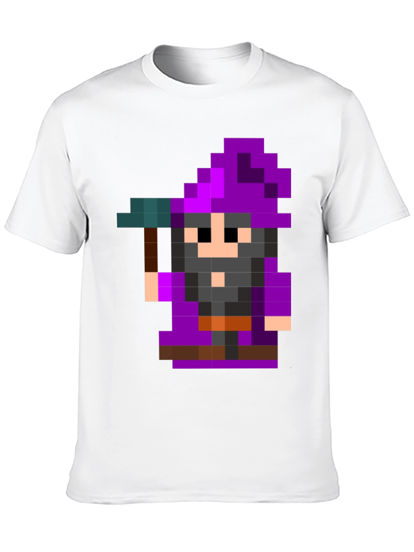 Pixel Art Wizard Black T-Shirt