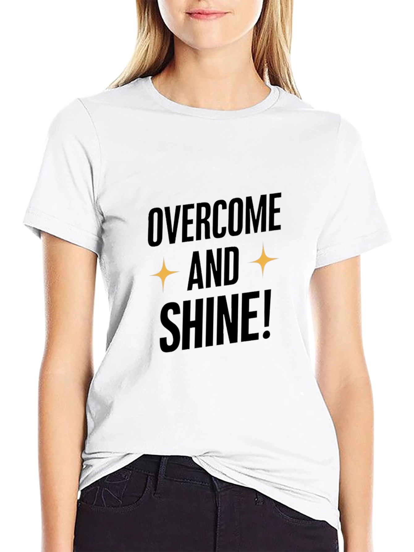 Overcome and Shine Black Graphic Tee