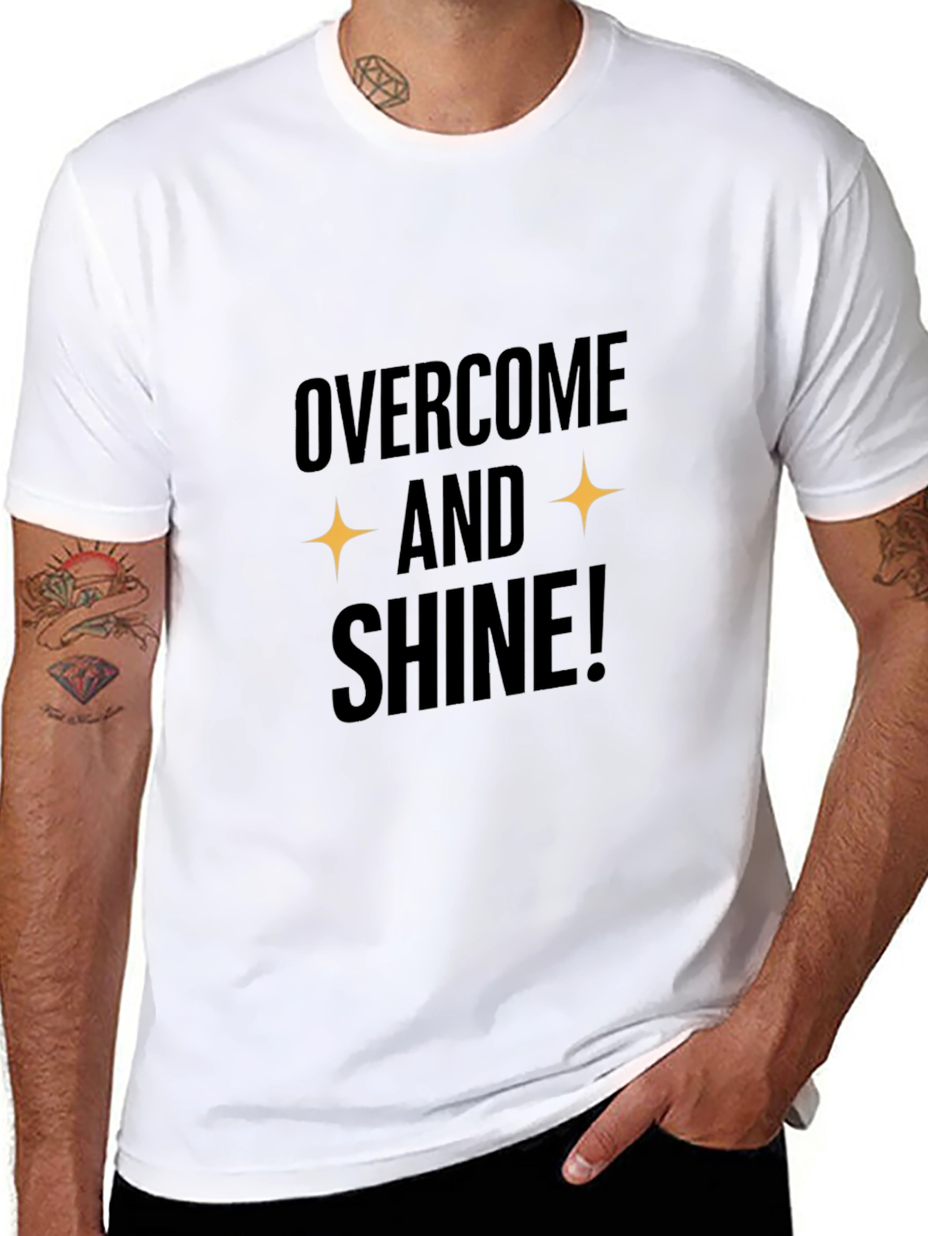 Overcome and Shine Black Graphic Tee