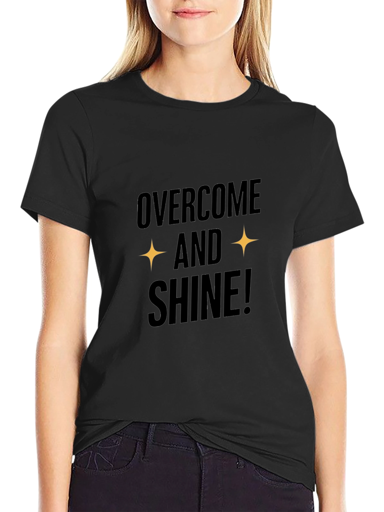 Overcome and Shine Black Graphic Tee