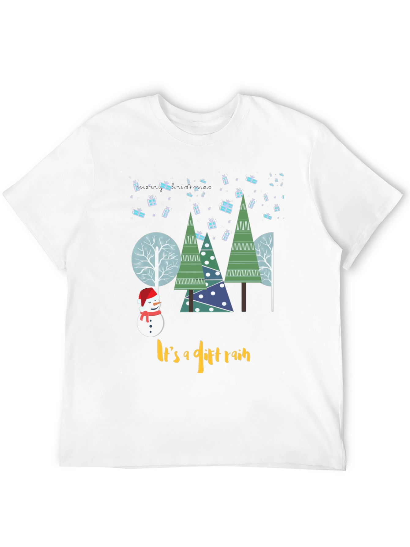 Christmas Gift Rain Graphic T-Shirt