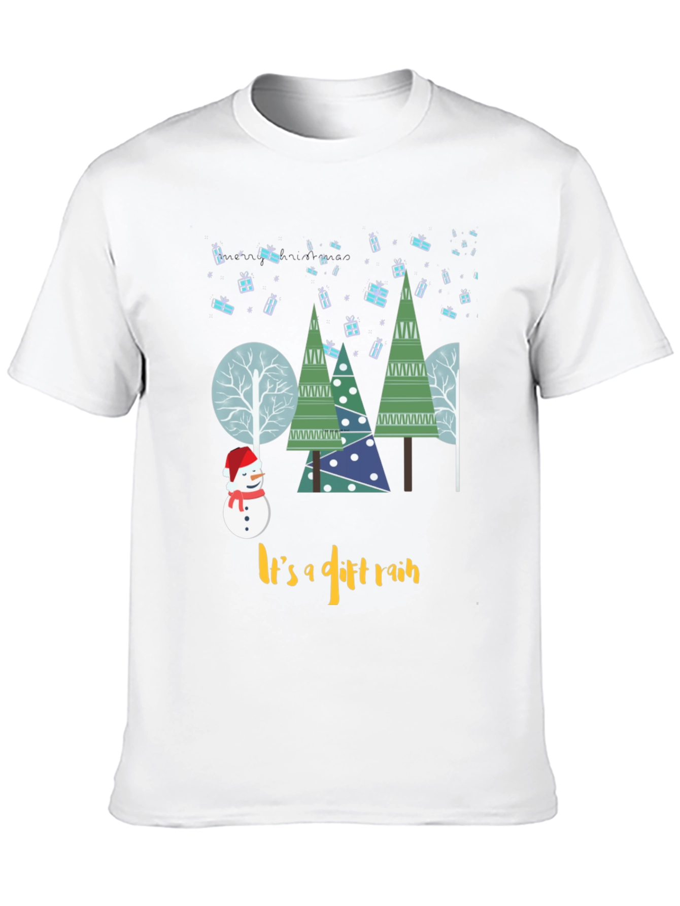 Christmas Gift Rain Graphic T-Shirt