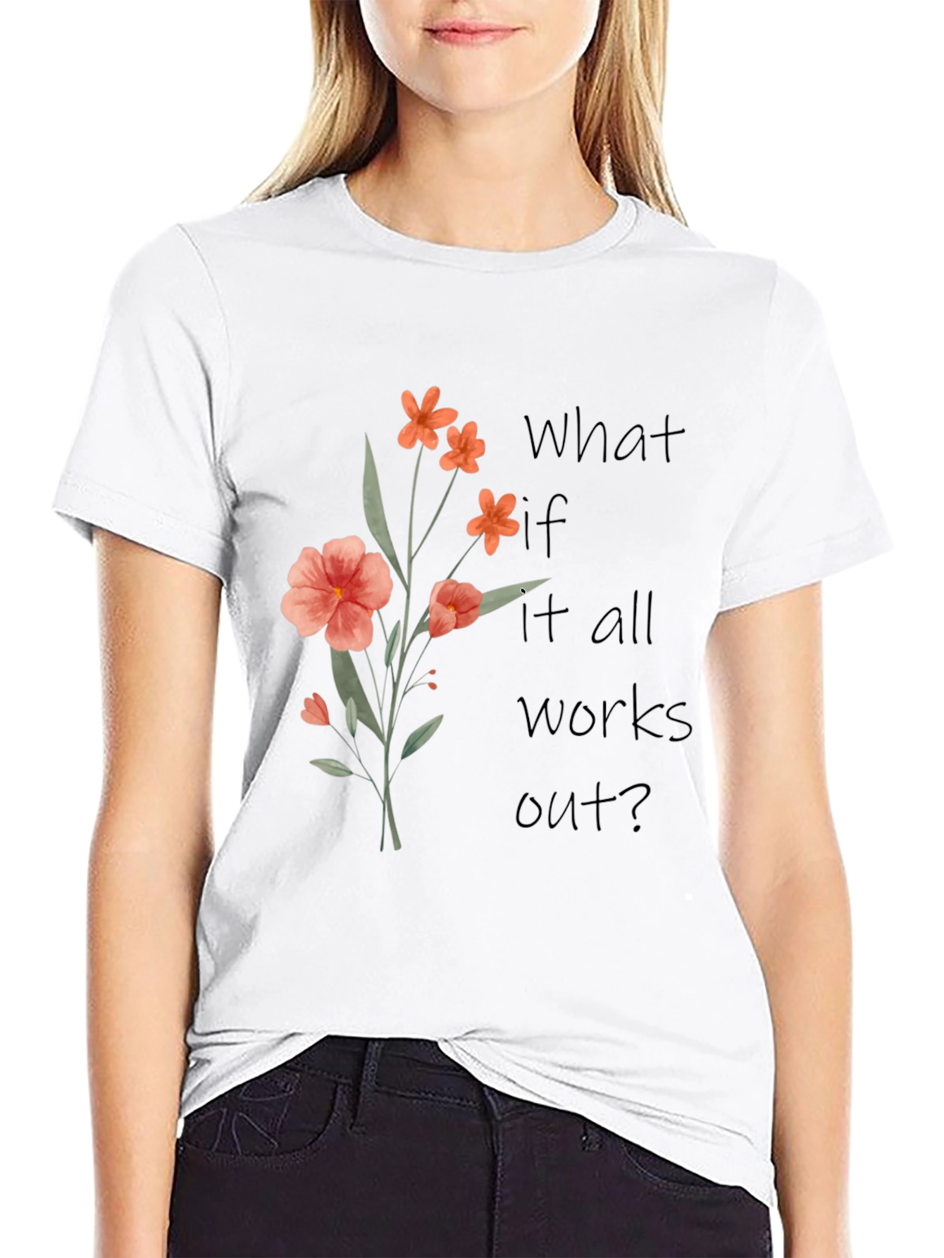 Floral Graphic T-Shirt - Positive Affirmation Tee