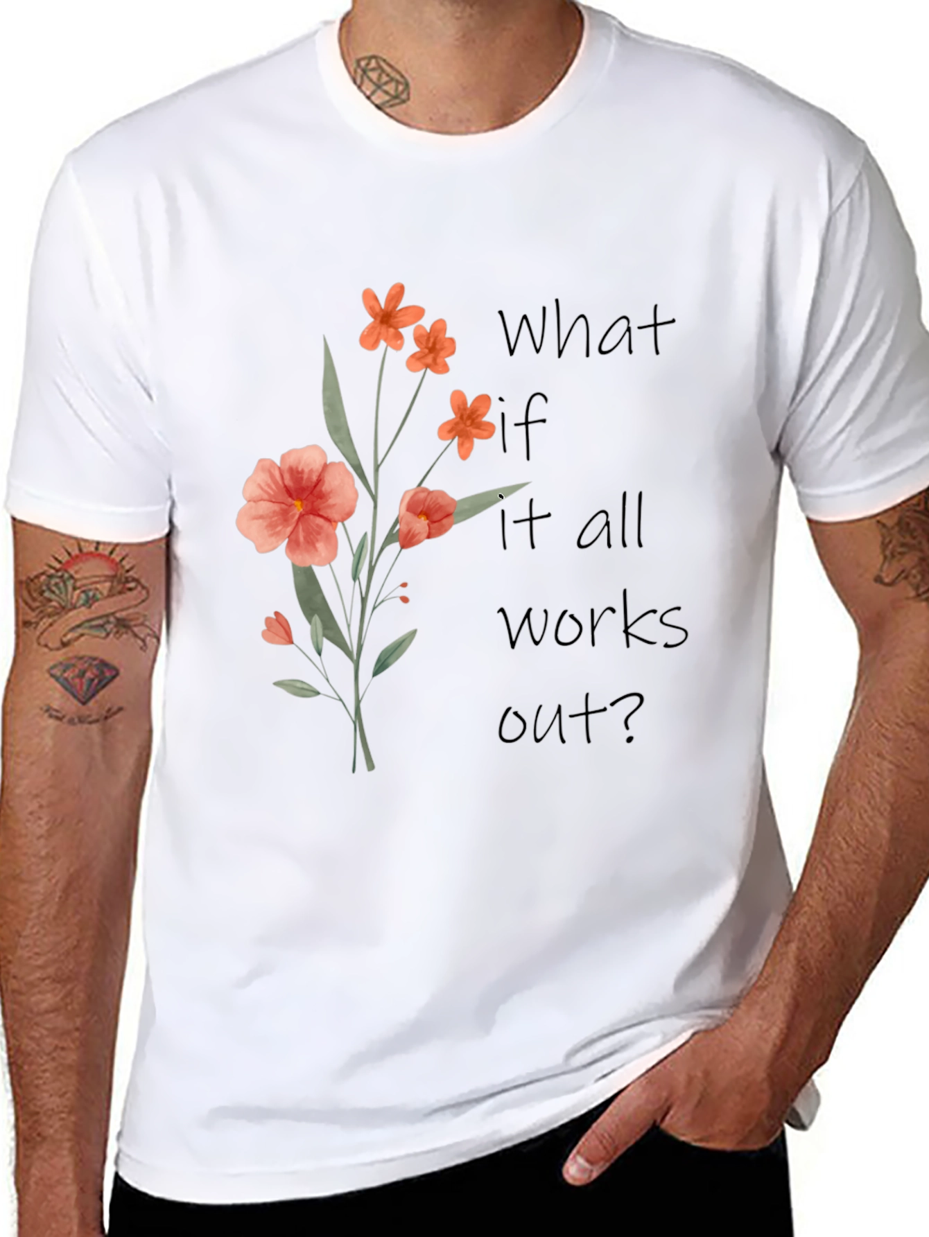 Floral Graphic T-Shirt - Positive Affirmation Tee
