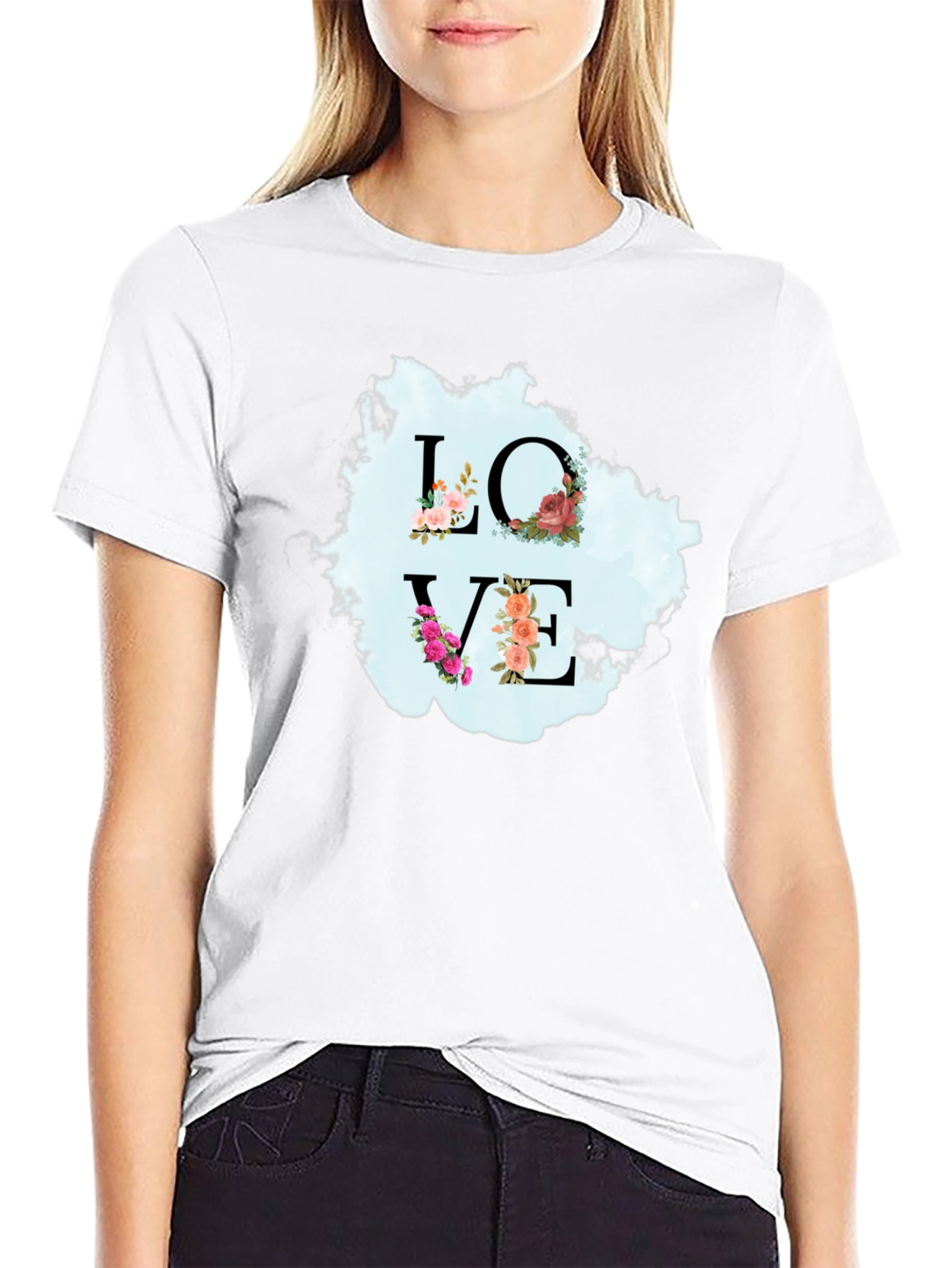 Floral Love T-Shirt - Stylish Graphic Tee