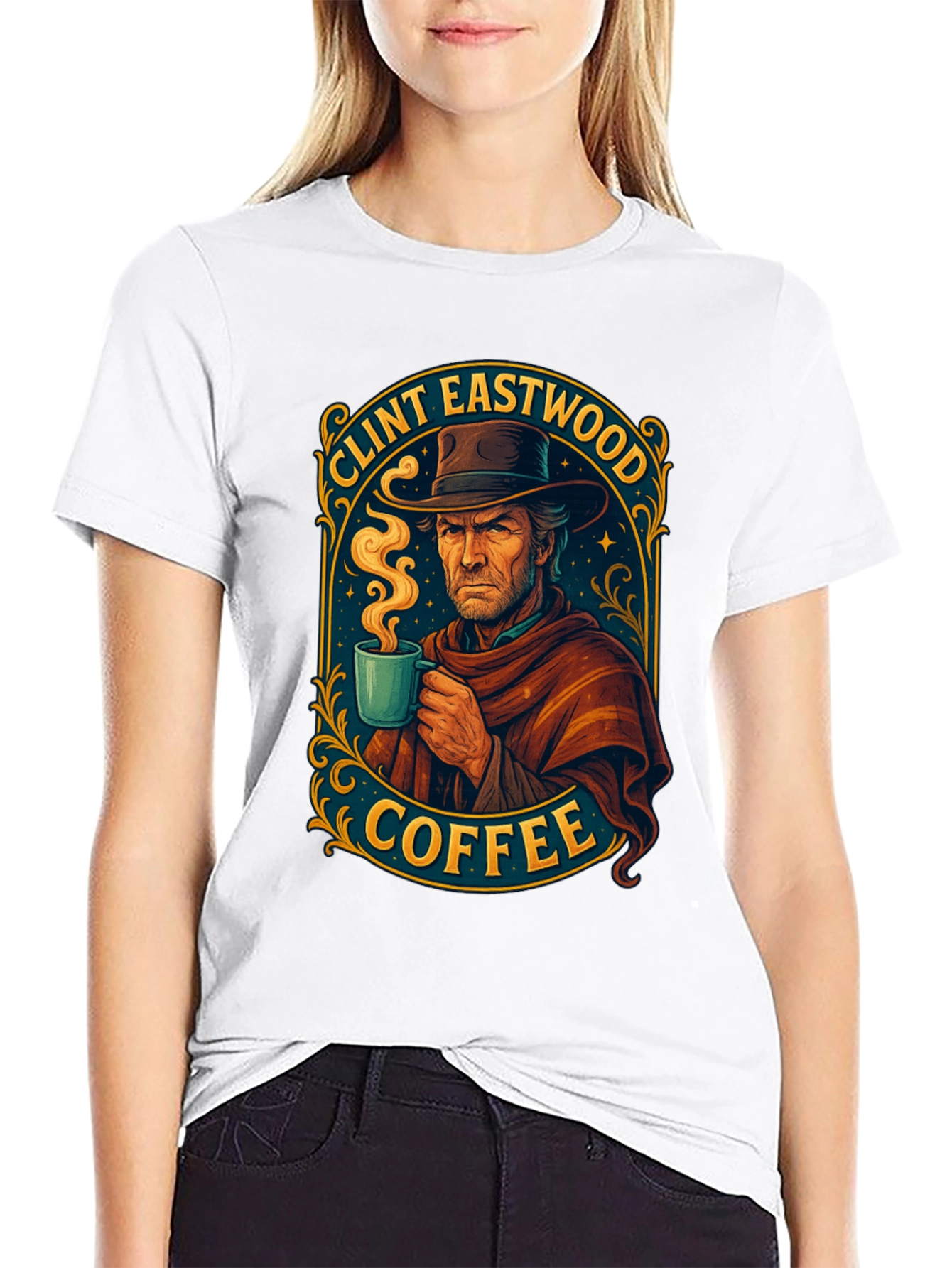 Clint Eastwood Coffee T-Shirt - Unique Design