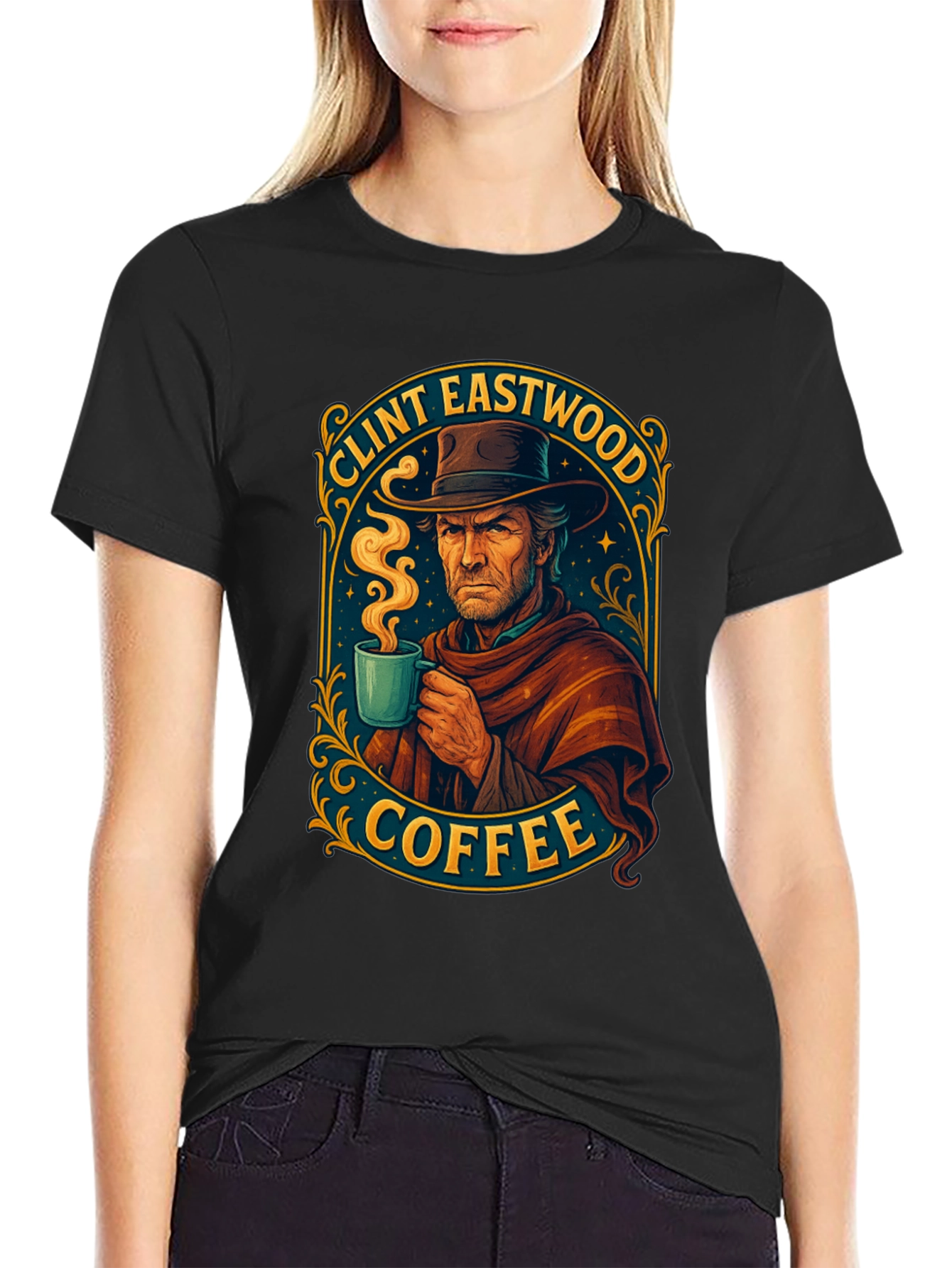 Clint Eastwood Coffee T-Shirt - Unique Design