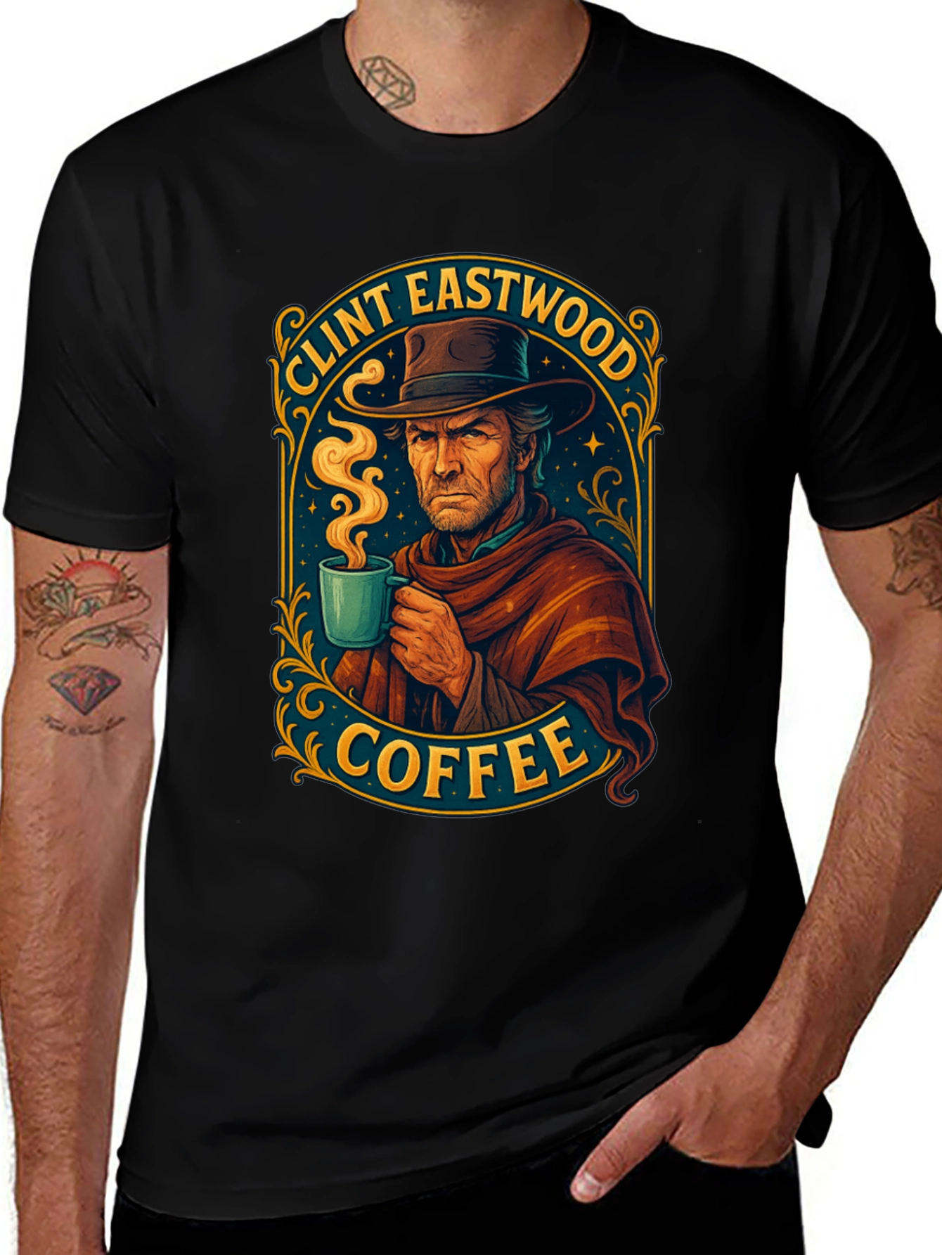 Clint Eastwood Coffee T-Shirt - Unique Design