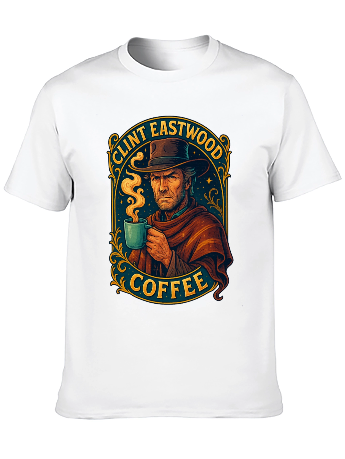 Clint Eastwood Coffee T-Shirt - Unique Design