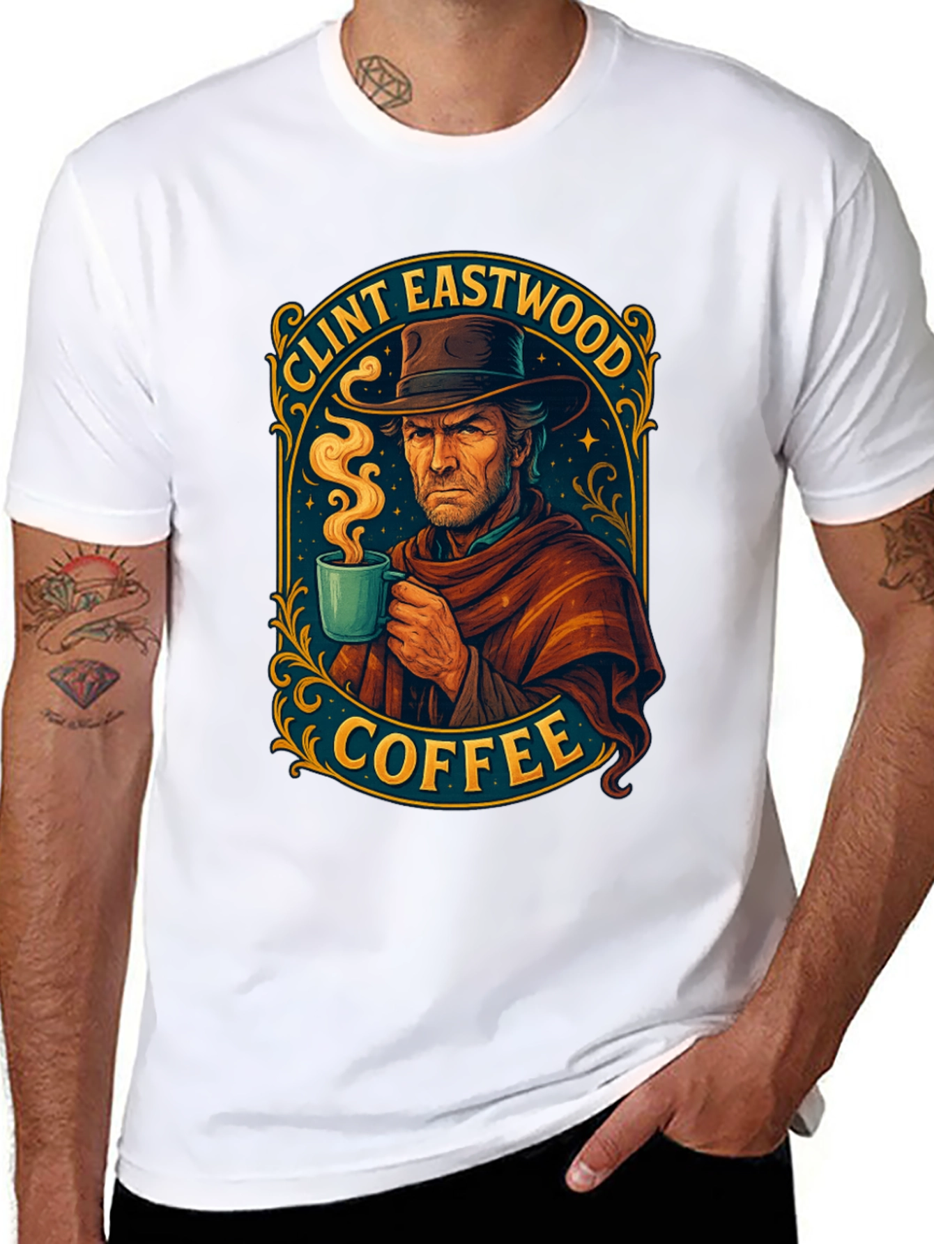 Clint Eastwood Coffee T-Shirt - Unique Design