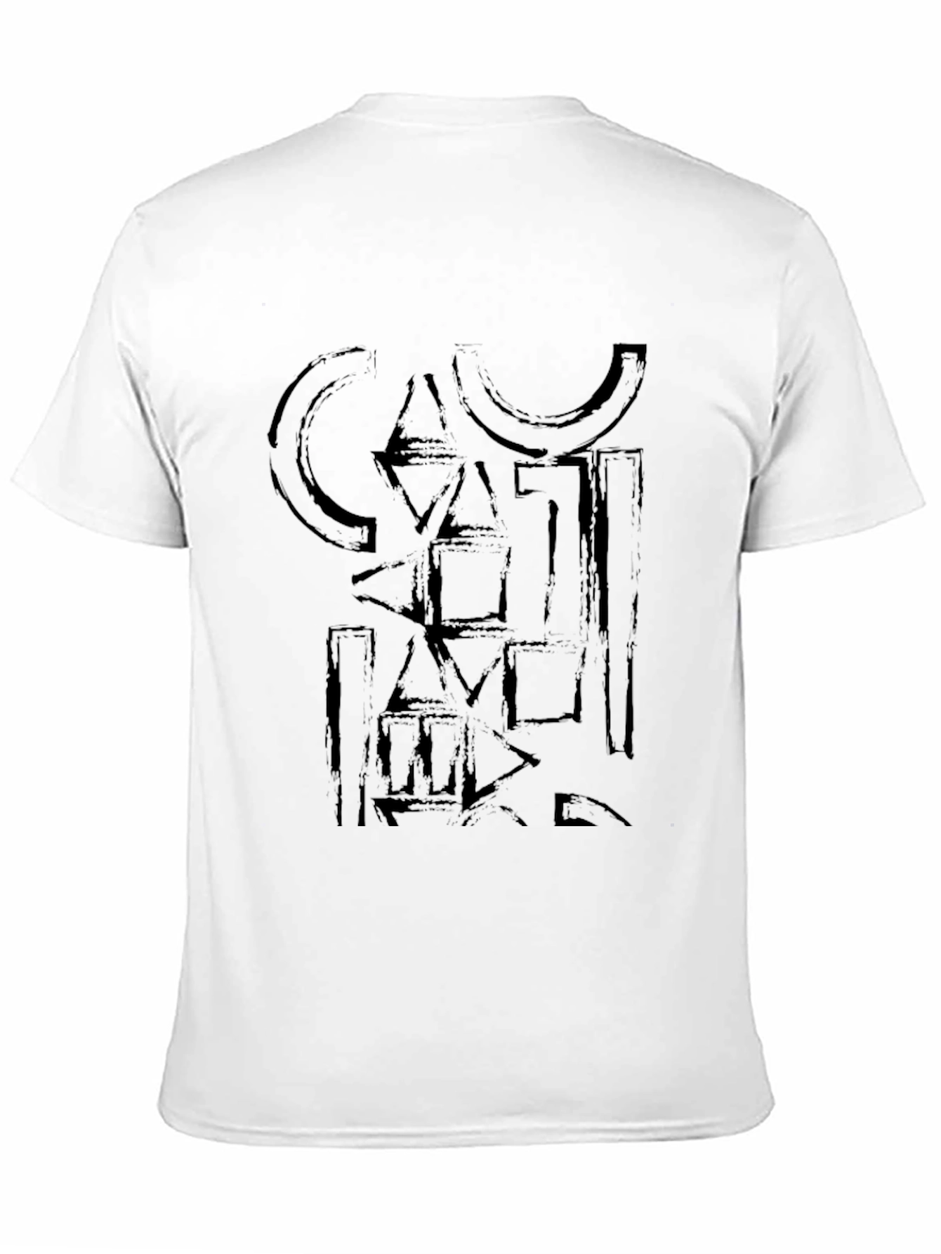 Abstract Geometric Black Graphic Tee