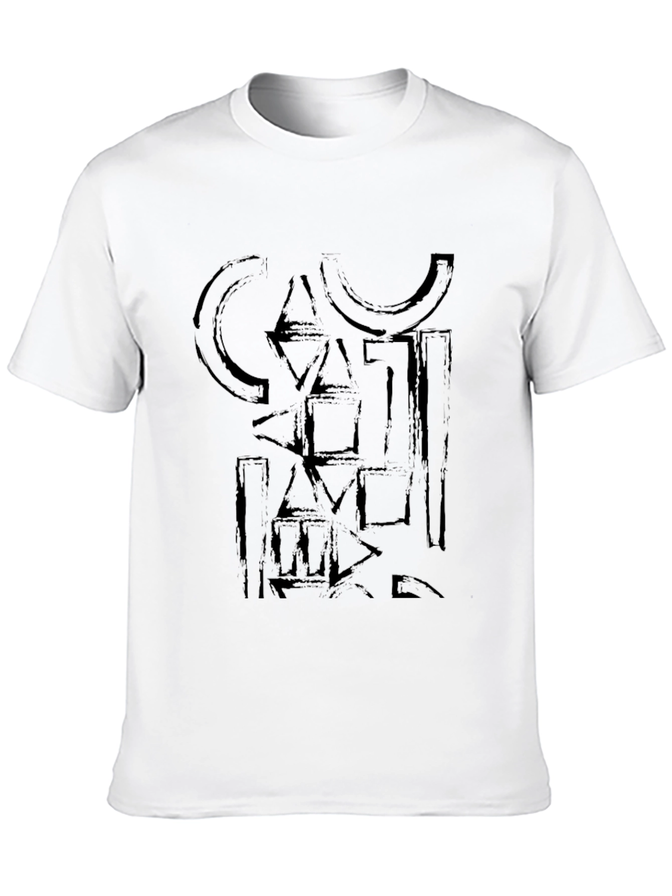 Abstract Geometric Black Graphic Tee