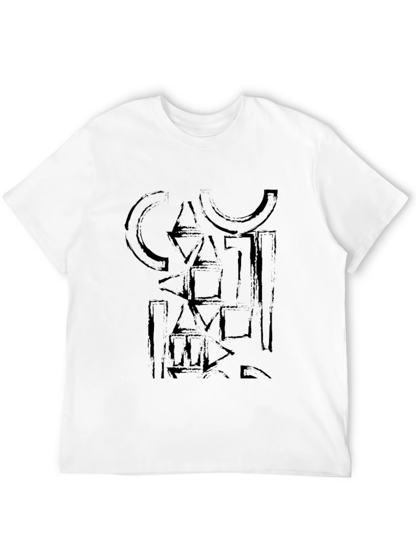 Abstract Geometric Black Graphic Tee