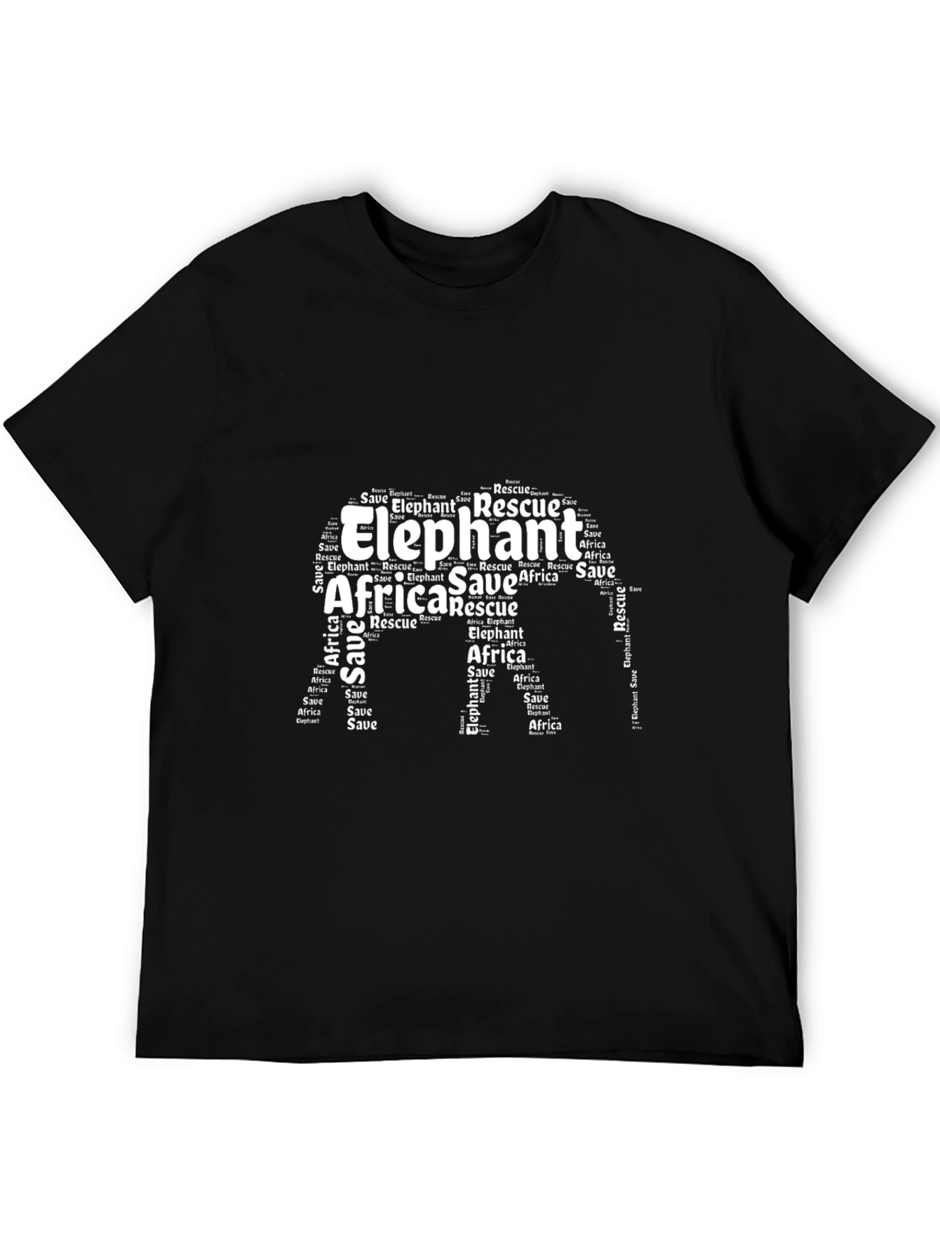 Elephant Conservation Word Art T-Shirt