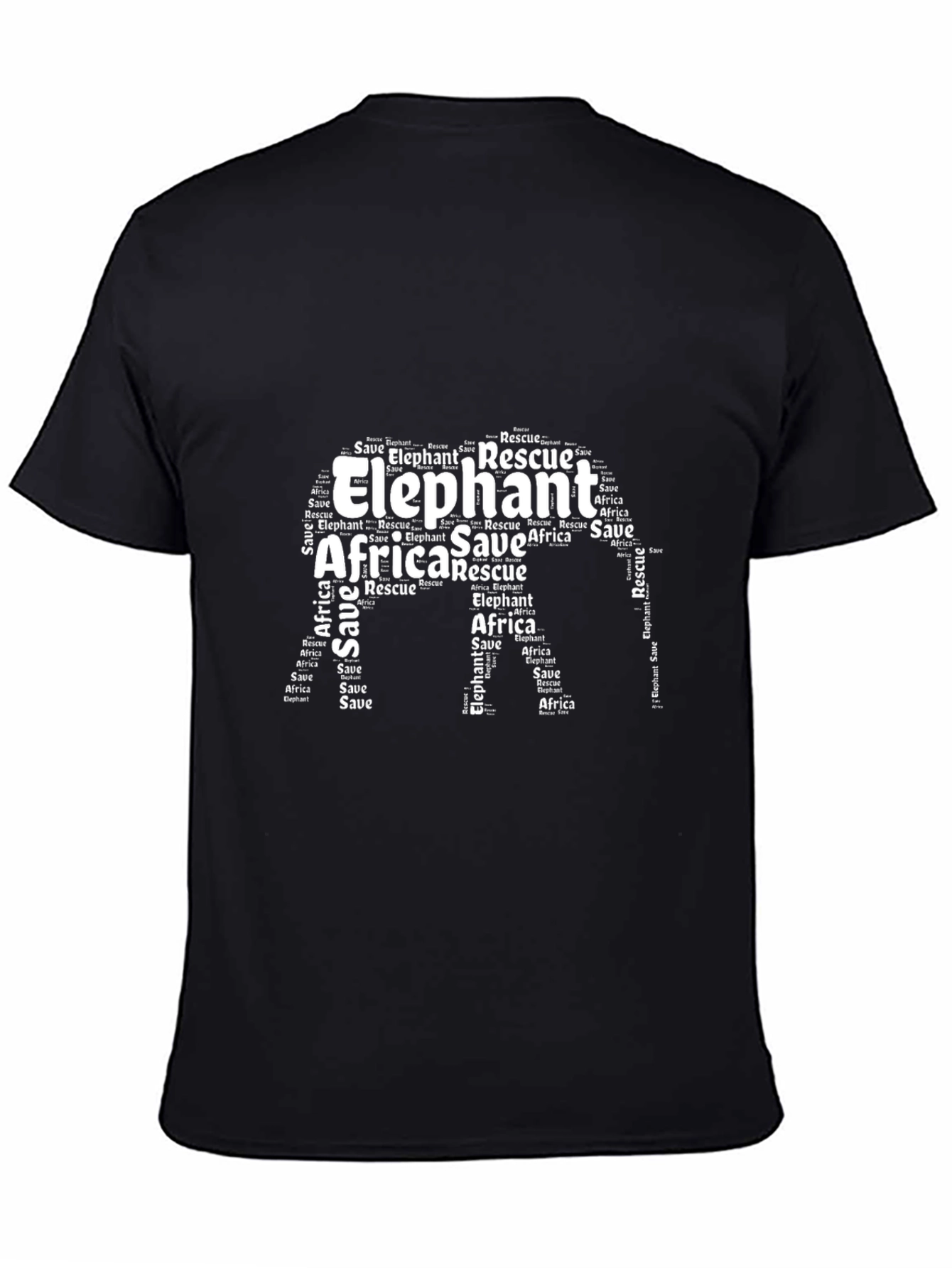 Elephant Conservation Word Art T-Shirt